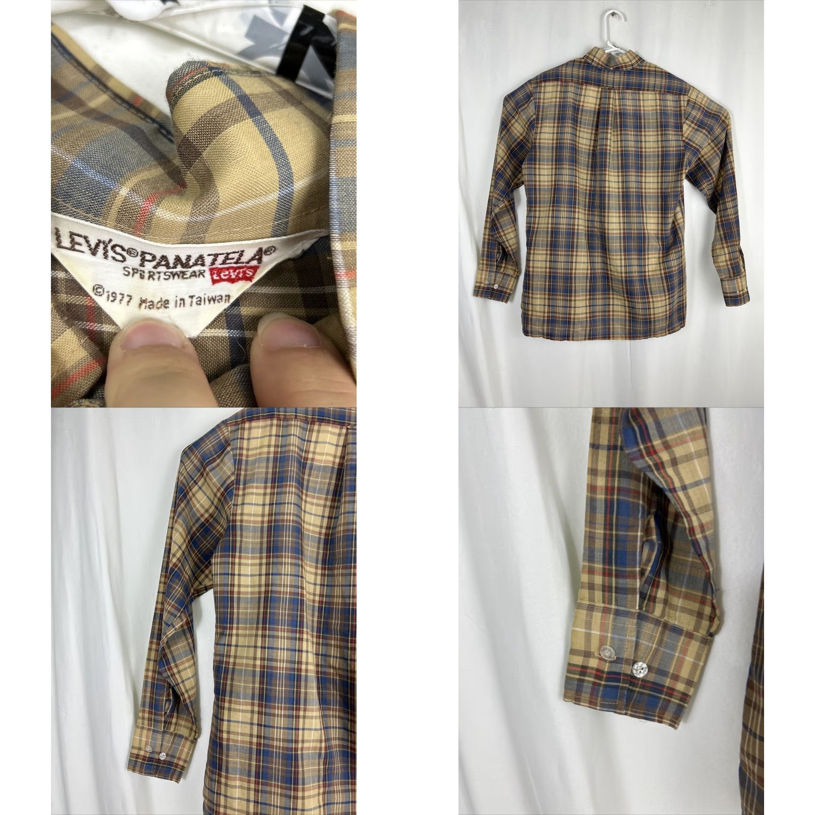 Levi's VINTAGE Levi’s Panatela Button-Up Shirt Long Sleeve Plaid Brown Mens Large 70s Size US L / EU 52-54 / 3 - 8 Thumbnail