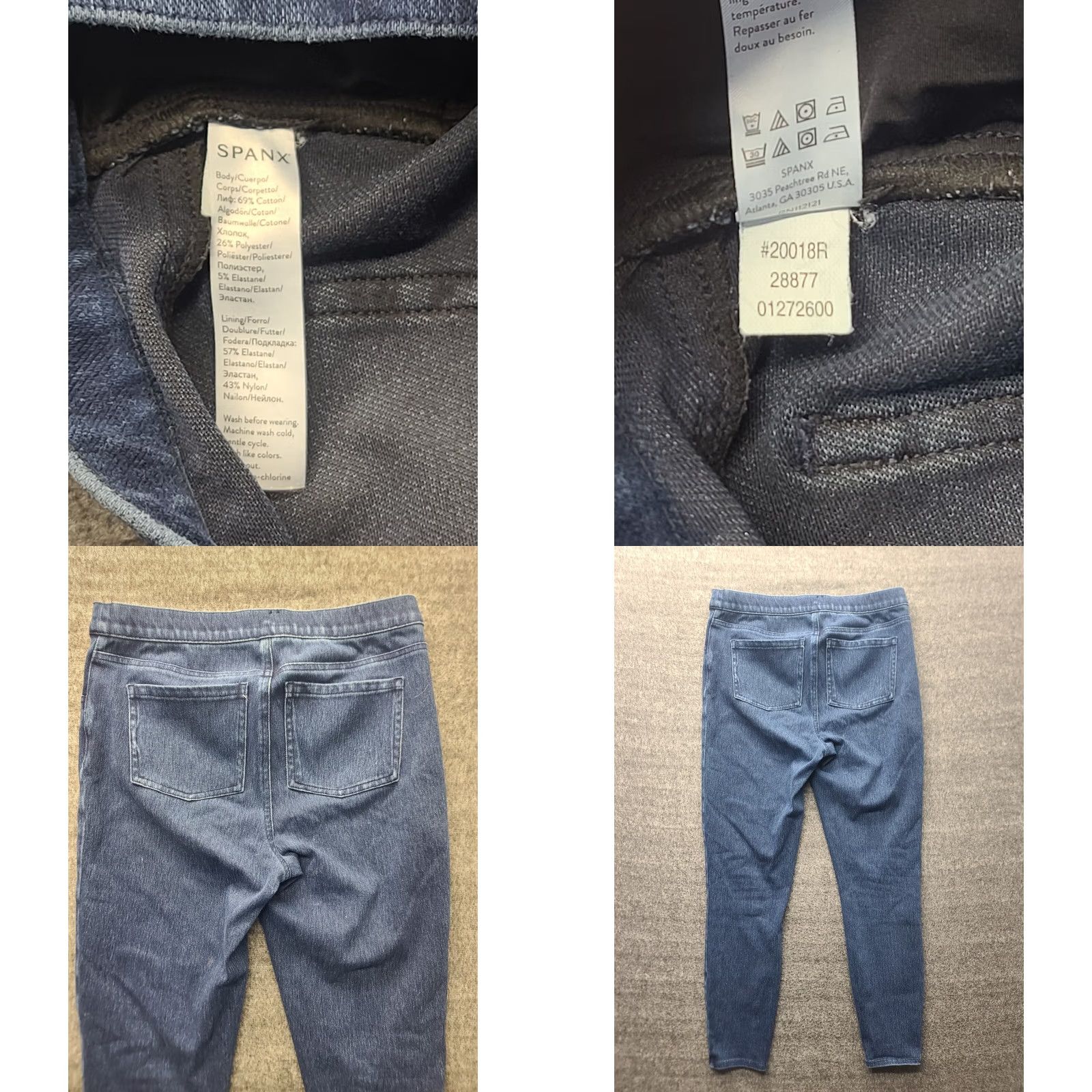 Spanx Spanx Jeans Womens L Ankle High Rise Slimming Shapewear Jeggings Distressed Blue Denim Cotton Polyester Spandex Size 36" / US 14 / IT 50 - 8 Thumbnail