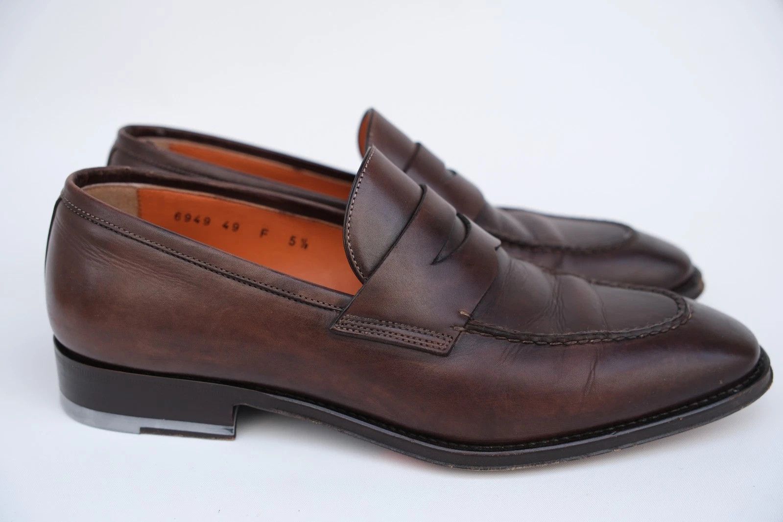 Santoni Santoni Brown Leather Loafer Shoes UK 5.5 US 6.5 EU 39.5 Size US 6.5 / EU 39-40 - 3 Thumbnail