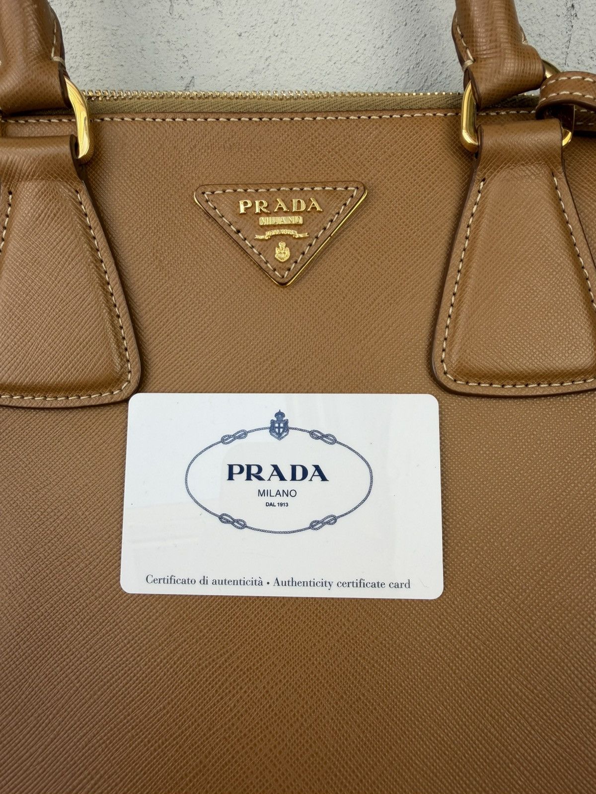 Prada Prada Saffiano Lux Caramel + Mimo Size ONE SIZE - 10 Thumbnail