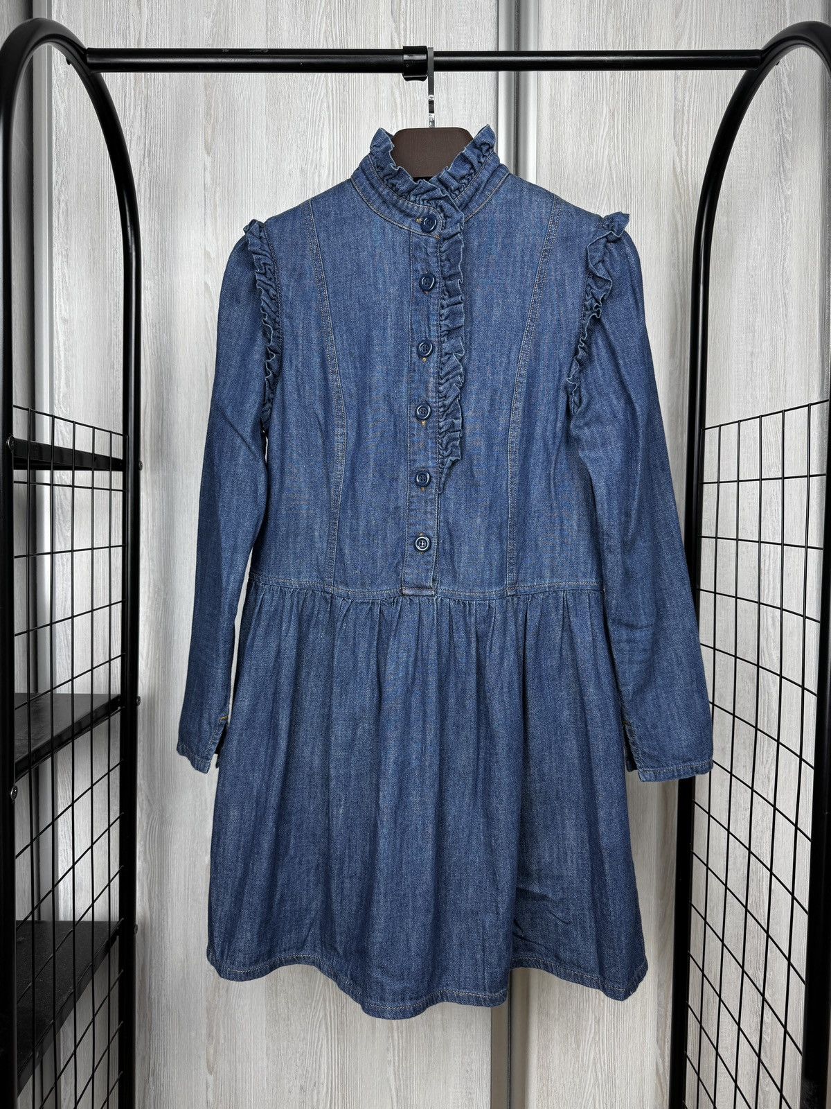 See by Chloe SEE BY CHLOÉ Ruffled Trimmed Denim Mini Dress sz 38 Size XS / US 0-2 / IT 36-38 - 1 Thumbnail