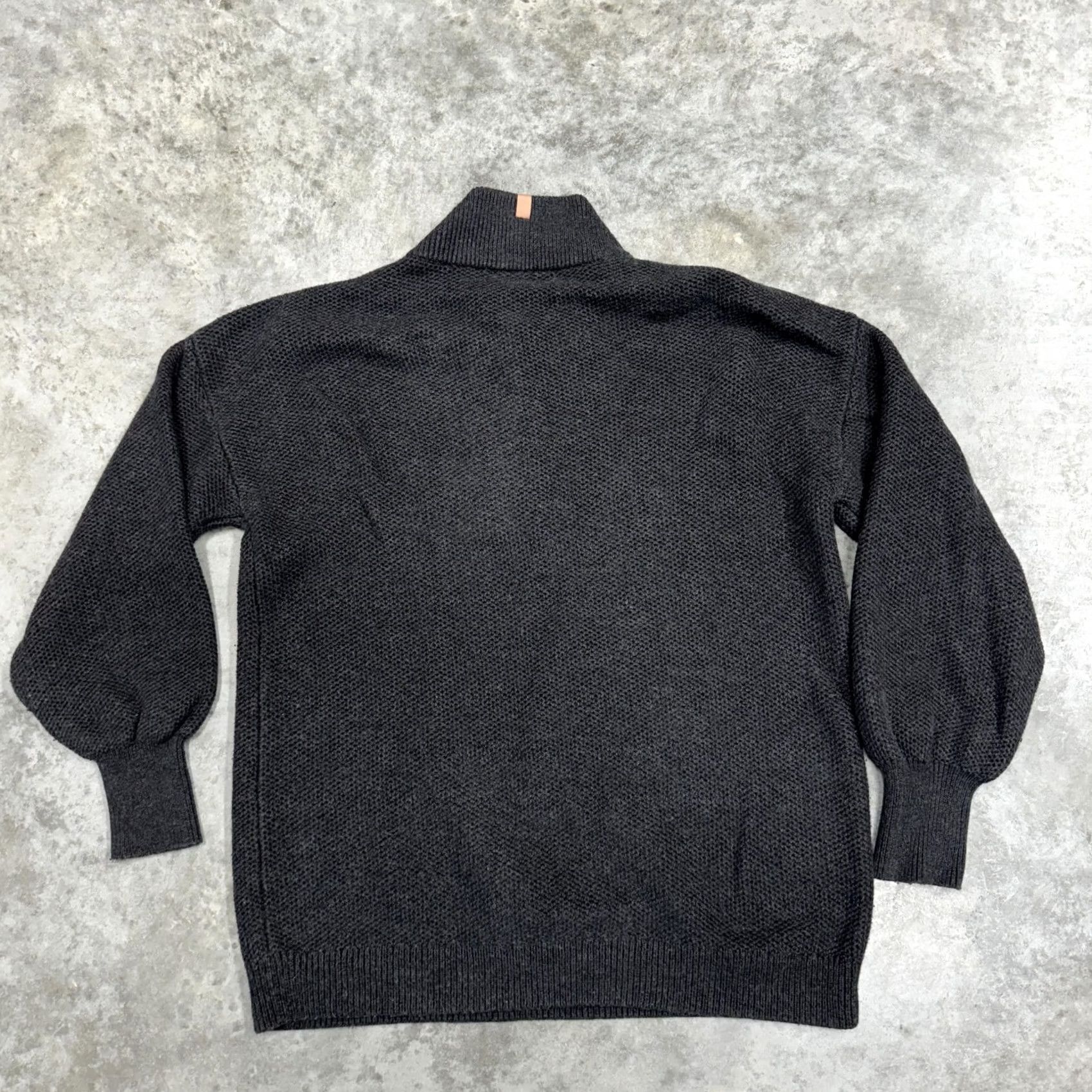 Lunya Lunya Sweater Womens XS/S Gray Oversized Henley Mock Neck Balloon Sleeve Knit Size XS / US 0-2 / IT 36-38 - 6 Thumbnail