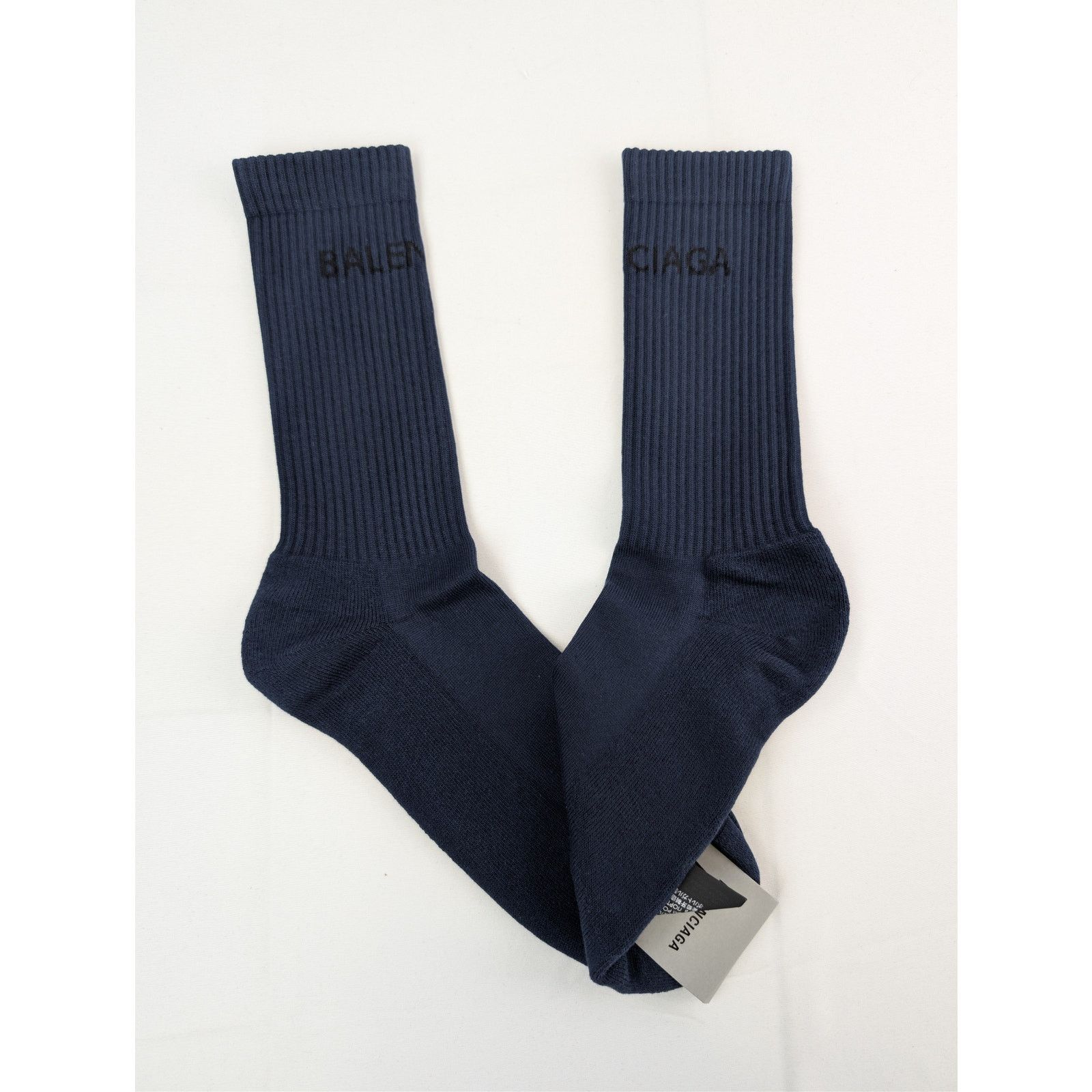Balenciaga o1rshd1 Q:2/Size: XL / Socks Tennis Socks Seasonal Navy Blue Size ONE SIZE - 1 Thumbnail