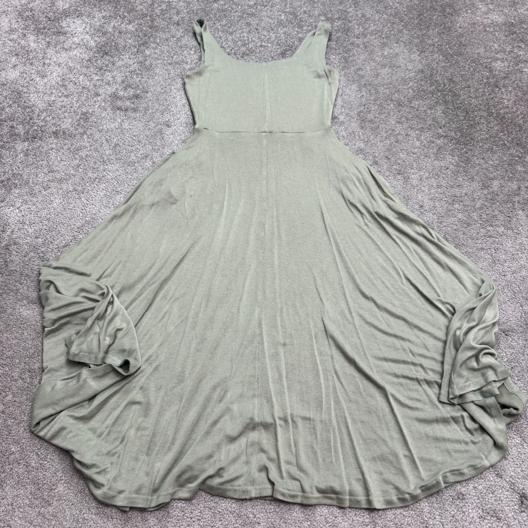 Vince Vince Dress Womens Small Sage Green A-Line Midi Tank Boho Scoop Neck Size S / US 4 / IT 40 - 2 Thumbnail