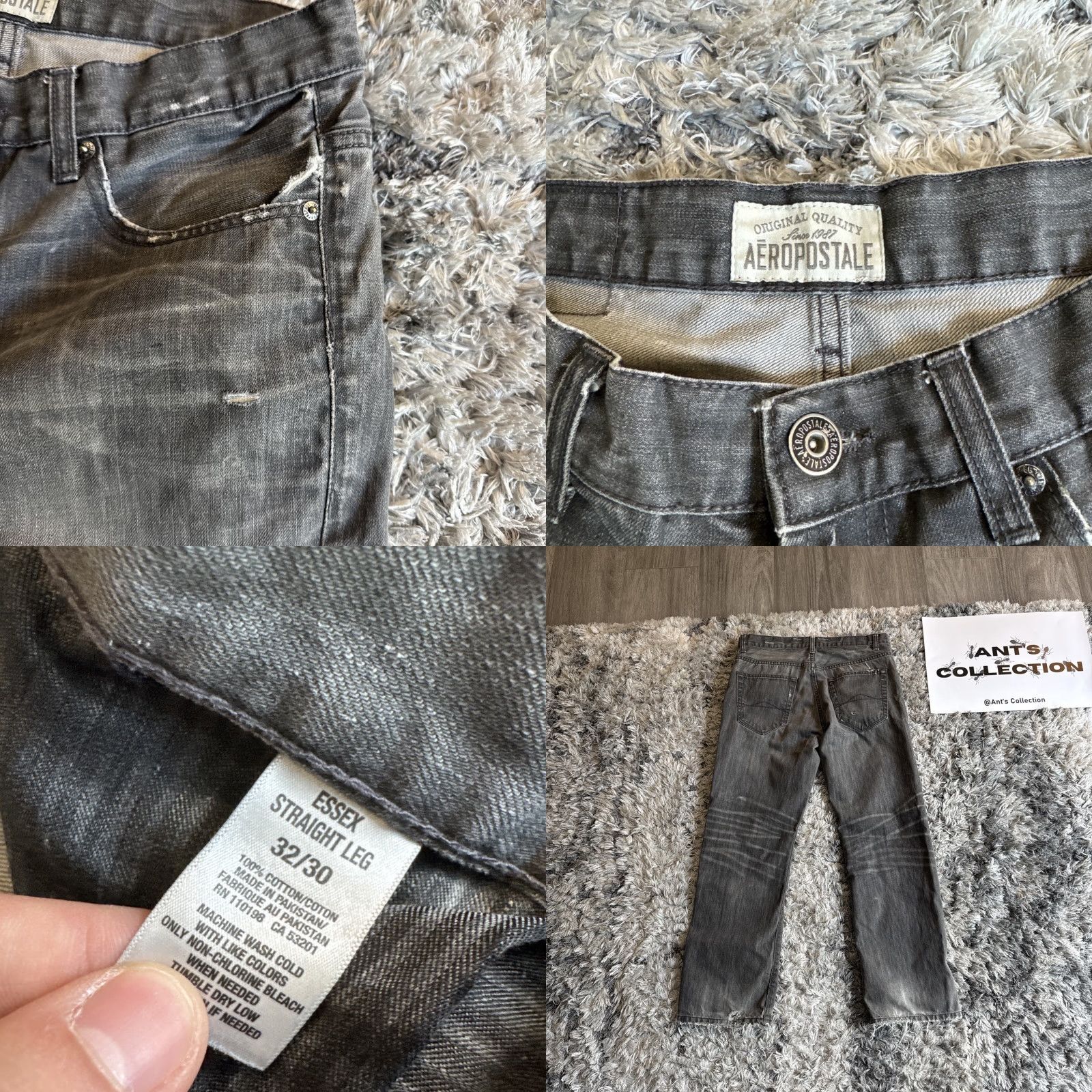 Vintage VINTAGE Aeropostale Gray Denim Straight Jeans Men 32x30 Distressed Y2K Size US 32 / EU 48 - 8 Thumbnail