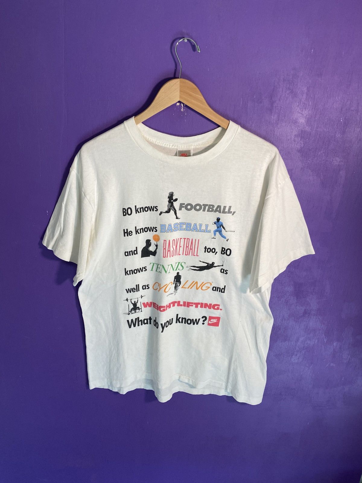 Nike Vintage 80s Nike Bo knows sports t-shirt Size US L / EU 52-54 / 3 - 1 Thumbnail