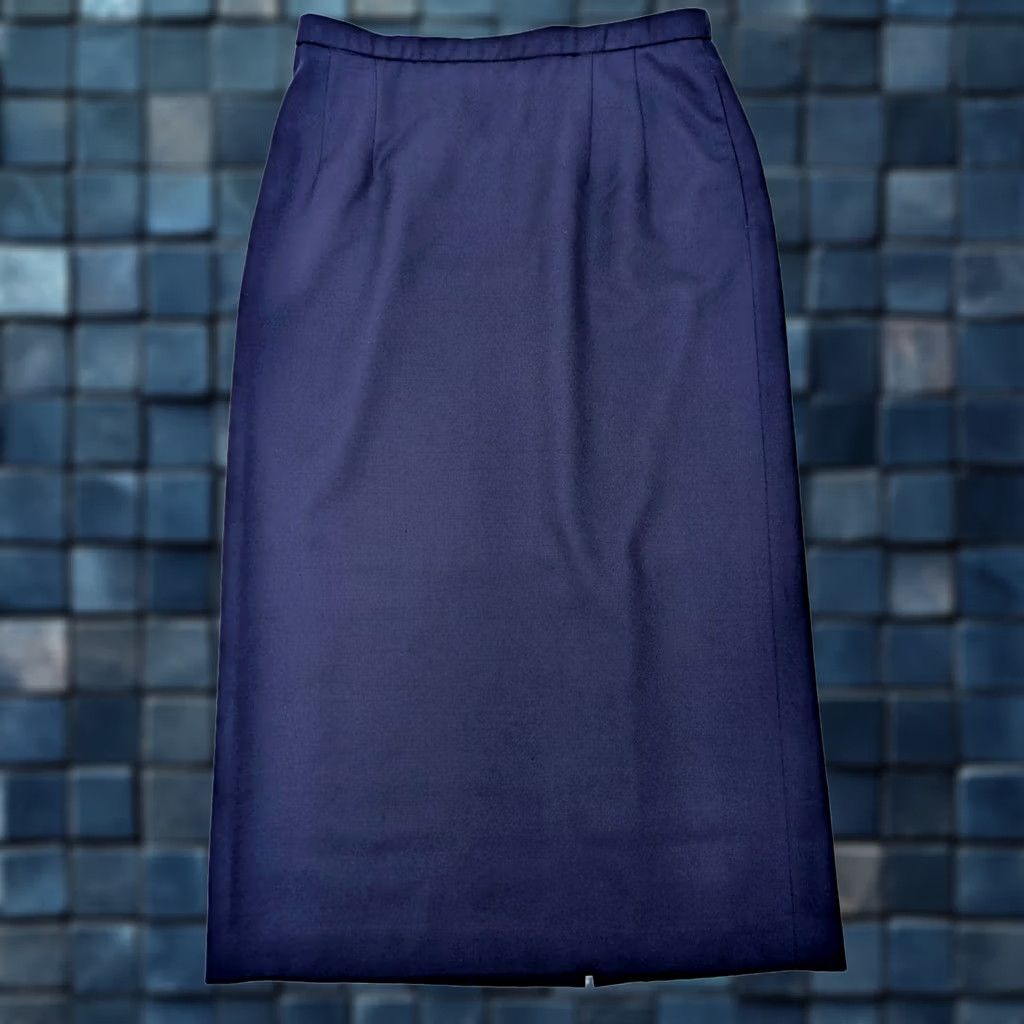 Pendleton VINTAGE Pendleton Maxi Skirt Women 14 Navy Blue Wool Lined 32x35 90s Pattern Women Size 36" / US 14 / IT 50 - 1 Thumbnail