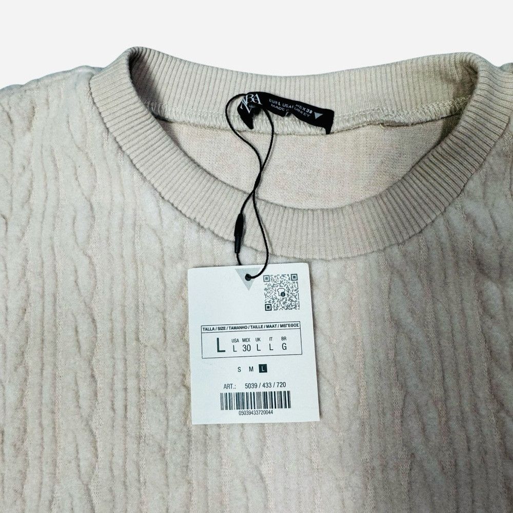 Zara NWT Zara Cable Crop Super Soft Beige Sweater Size L Size L / US 10 / IT 46 - 6 Thumbnail