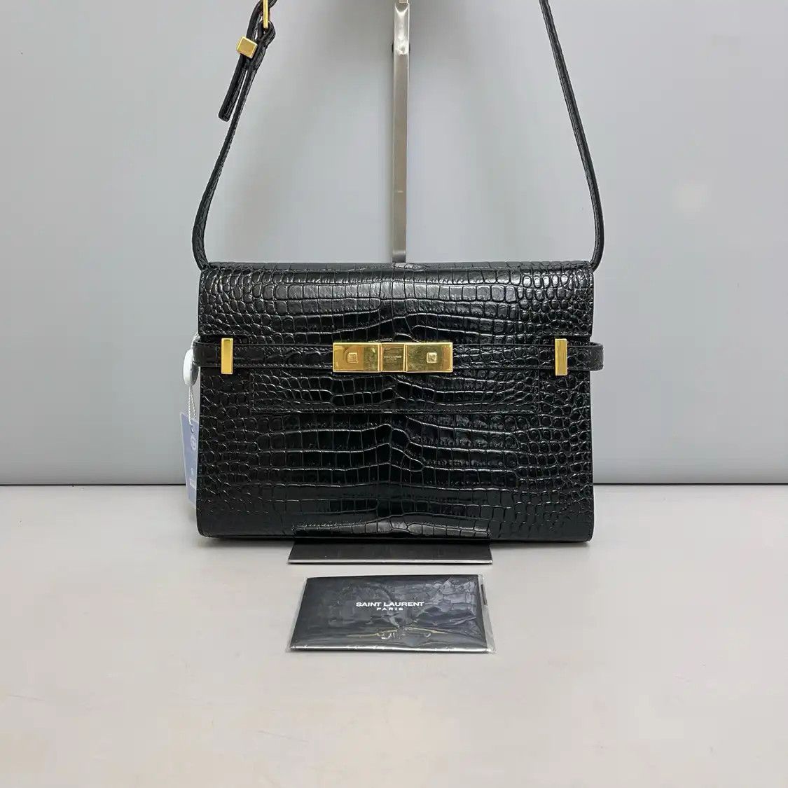 Saint Laurent Paris Saint Laurent Paris YSL MANHATTAN Small black cowhide leather crocodile 曼哈顿bag s Size ONE SIZE - 1 Thumbnail