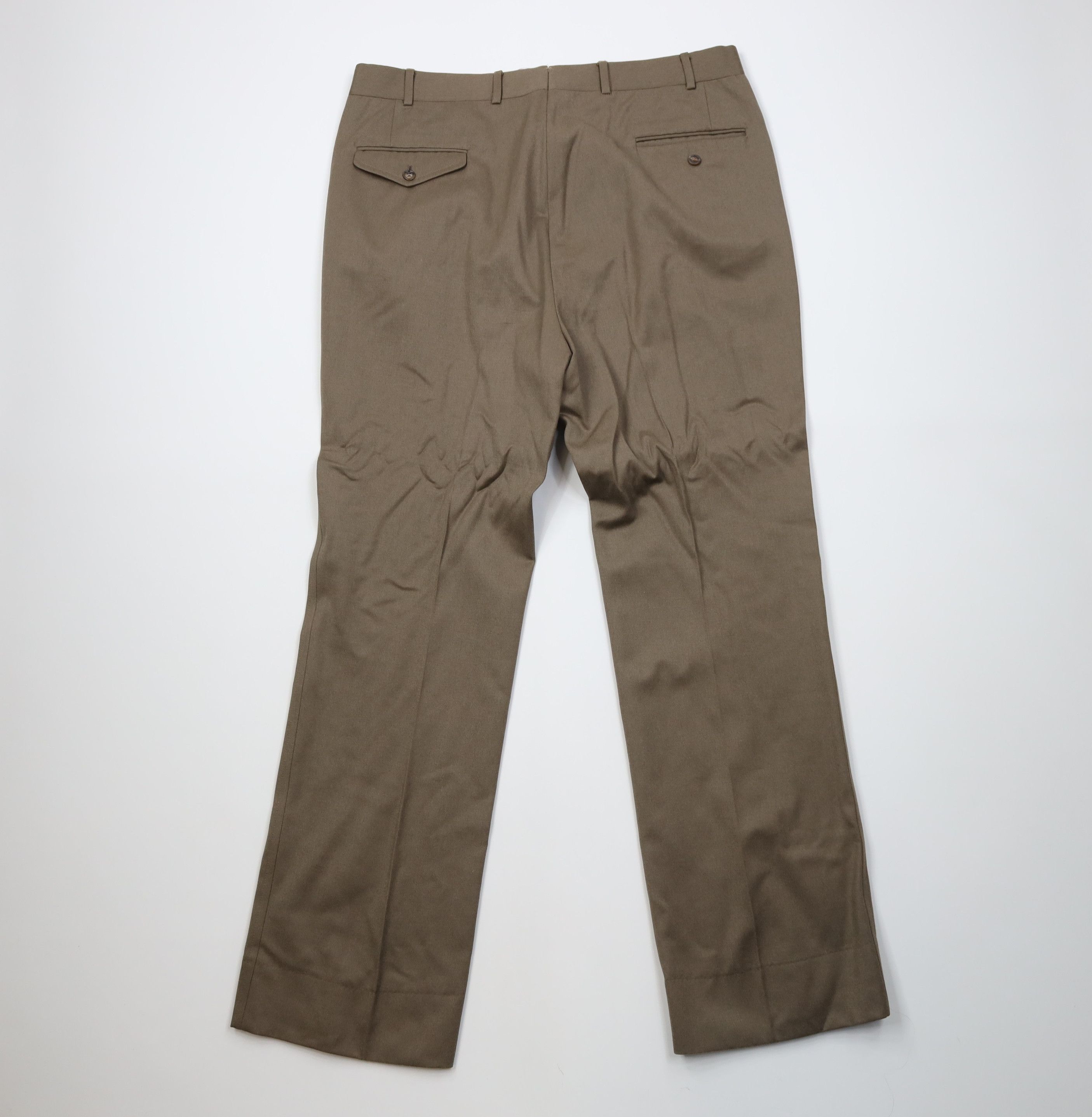 Vintage Vintage 70s Streetwear Wool Knit Wide Leg Chino Pants Beige Size US 38 / EU 54 - 8 Thumbnail