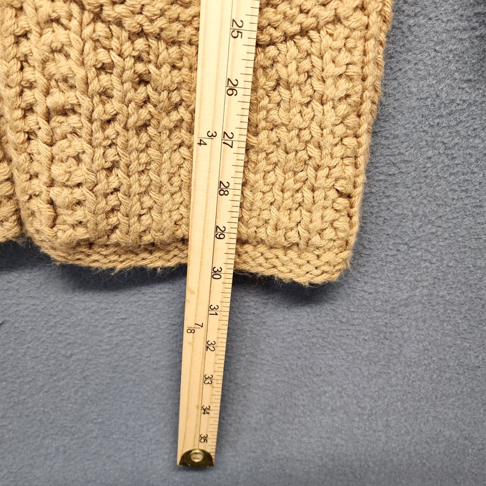Vintage VINTAGE Handmade Sweater Cardigan Womens S/M Tan Long Sleeve Wool Blend? (retain original words only) Size M / US 6-8 / IT 42-44 - 4 Thumbnail