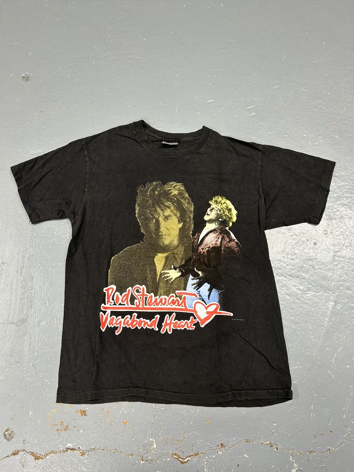 Band Tees × Vintage Crazy Vintage 1991 Rod Stewart Vagabond Heart Band Tee Shirt Size US M / EU 48-50 / 2 - 1 Thumbnail