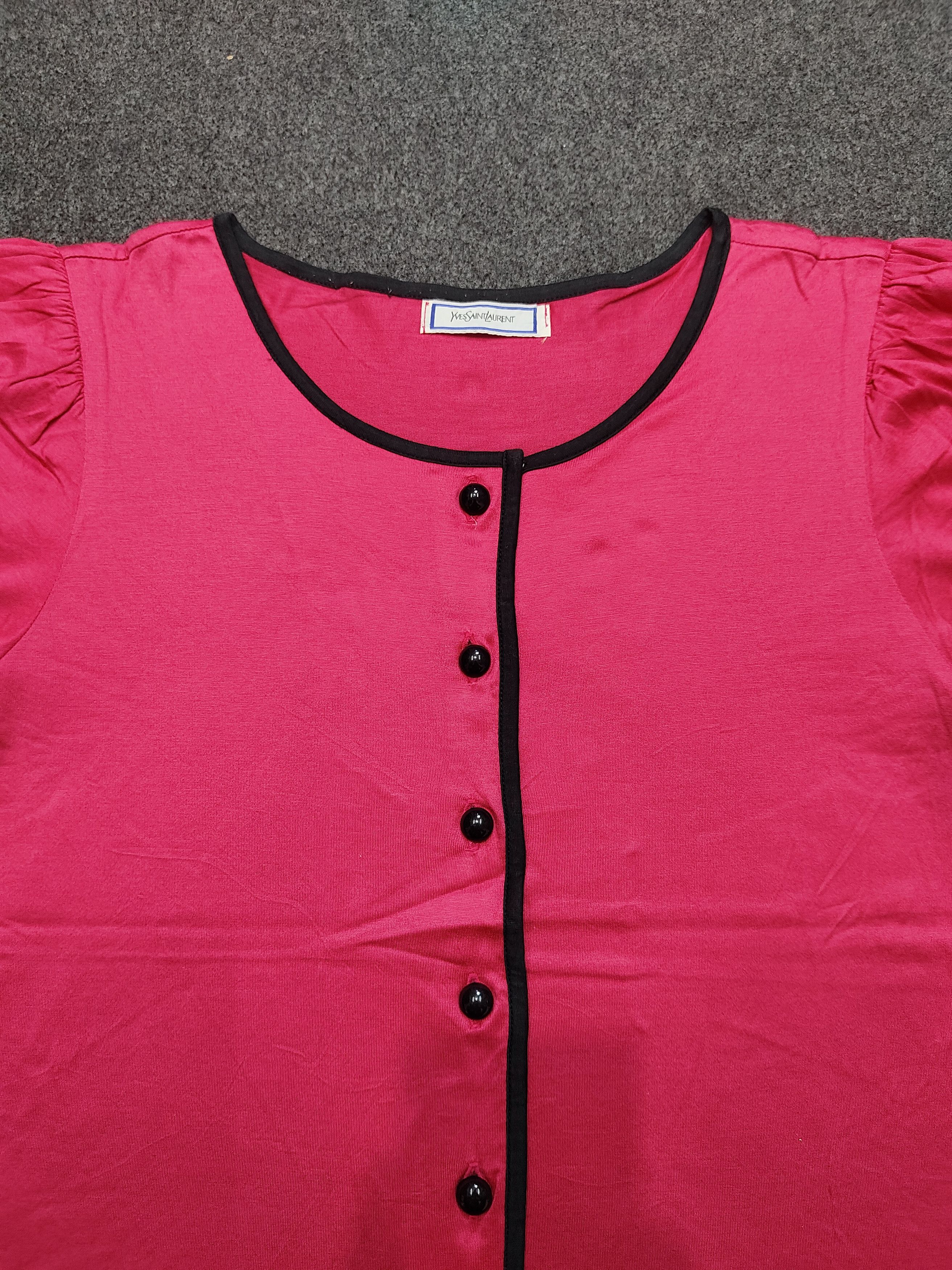 Yves Saint Laurent 90s YSL- Parisian Glam Retro Shiny Minimal Elegant Blouse Size M / US 6-8 / IT 42-44 - 6 Thumbnail