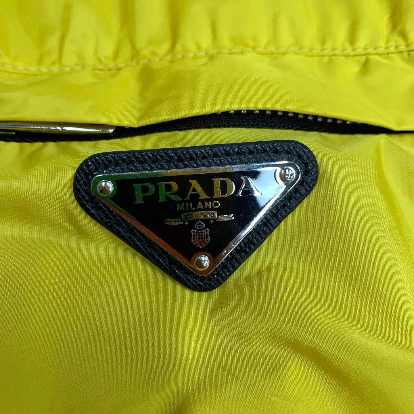 Prada Prada Yellow Triangle Logo Nylon Jacket XL 98 New Size US XL / EU 56 / 4 - 9 Thumbnail