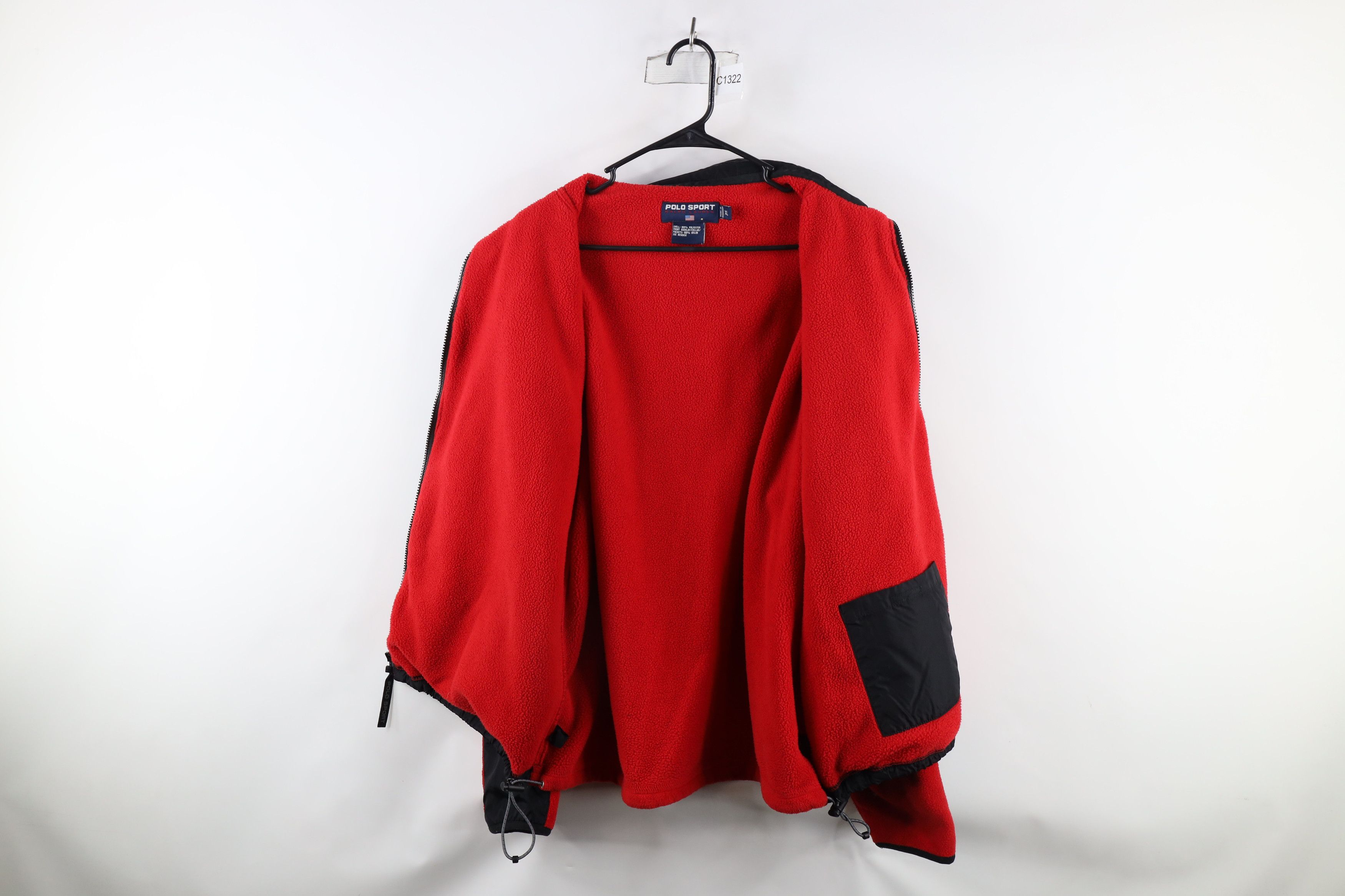 Ralph Lauren × Vintage Vintage 90s Polo Sport Ralph Lauren Fleece Jacket Red Size US XL / EU 56 / 4 - 10 Thumbnail