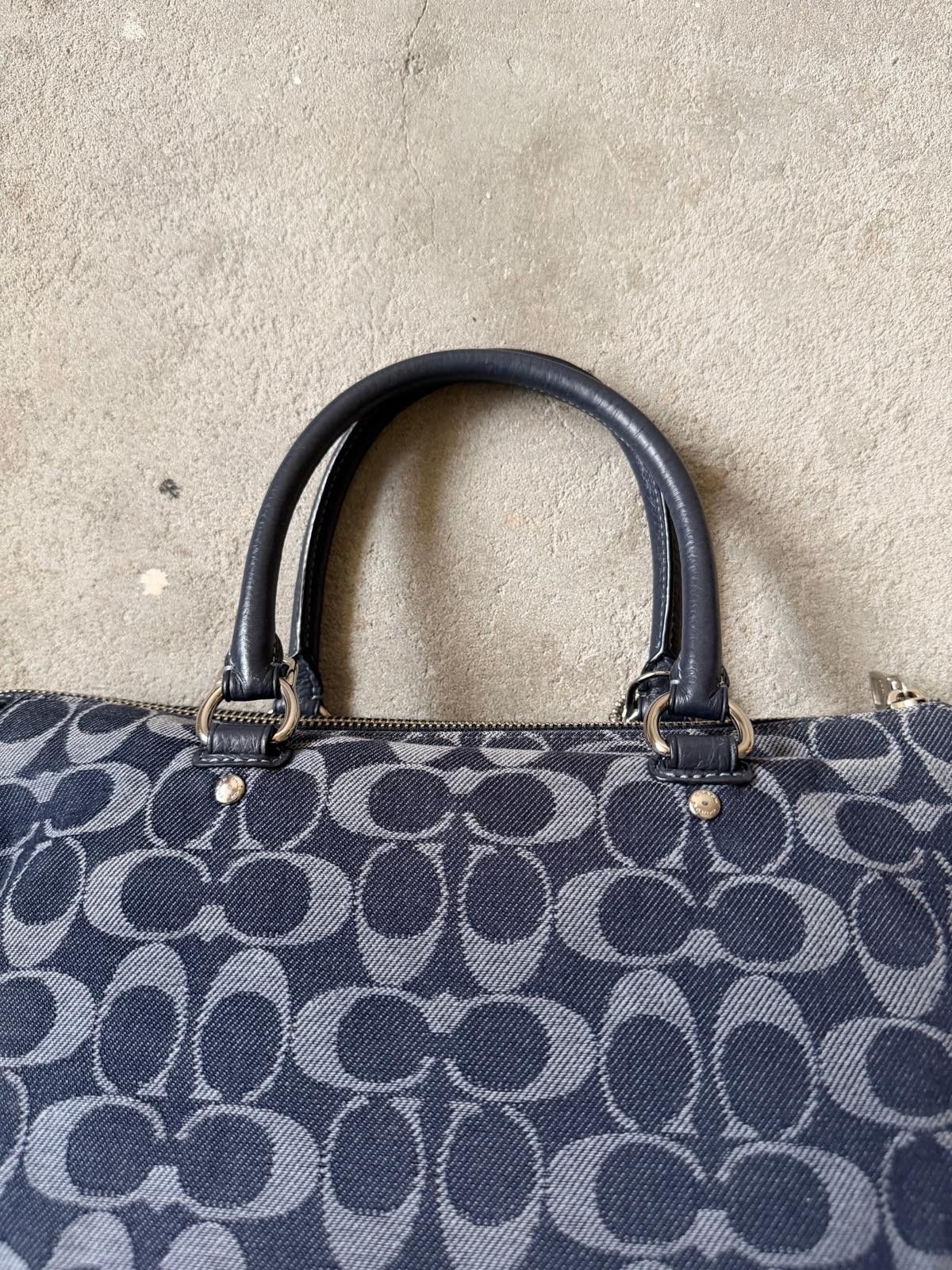 Coach Coach Signature Emma Denim Shoulder Bag Navy Size ONE SIZE - 8 Thumbnail