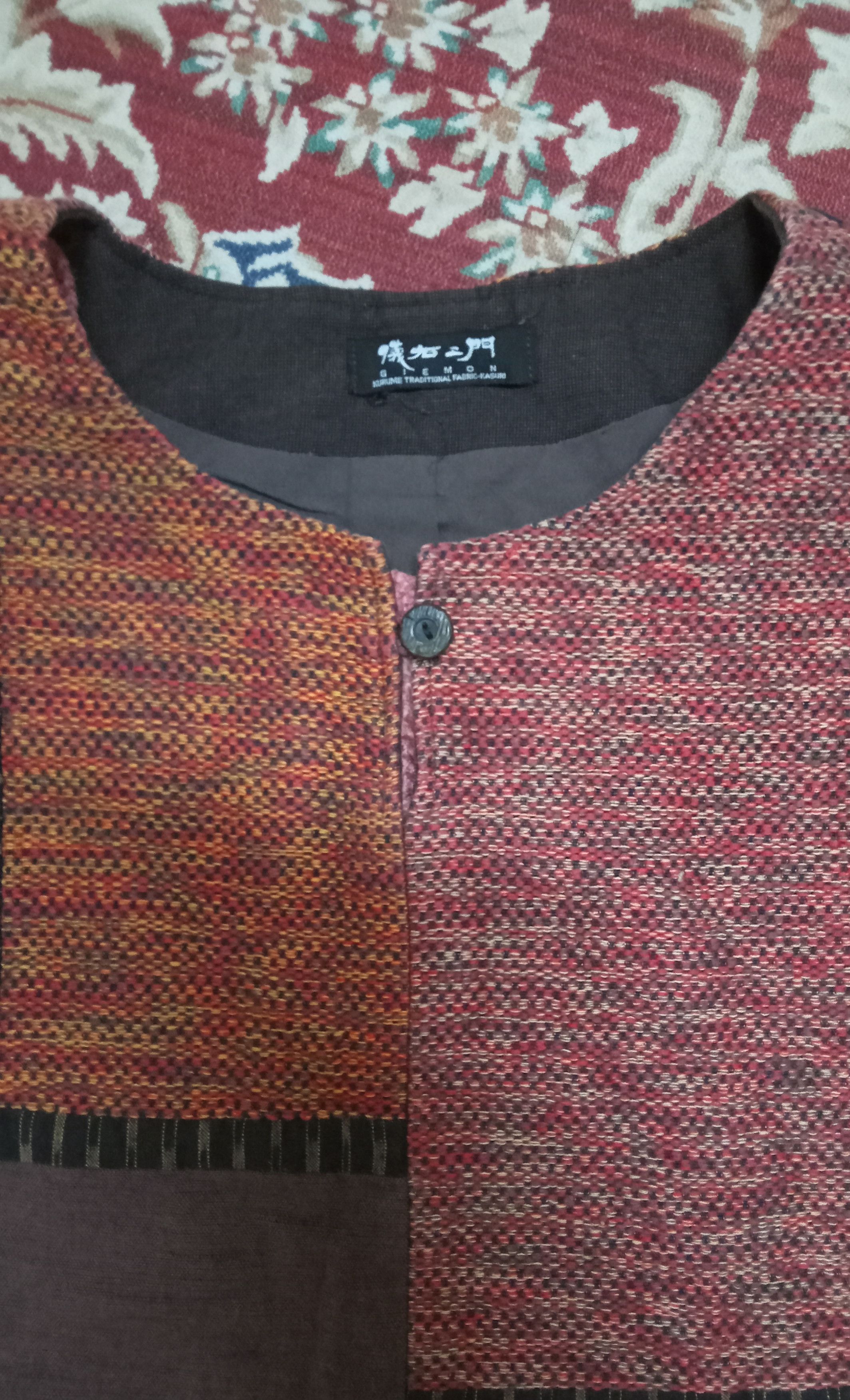 Japanese Brand Giemon Kurume Traditional Fabric Kasuri Top Size XL / US 12-14 / IT 48-50 - 6 Thumbnail