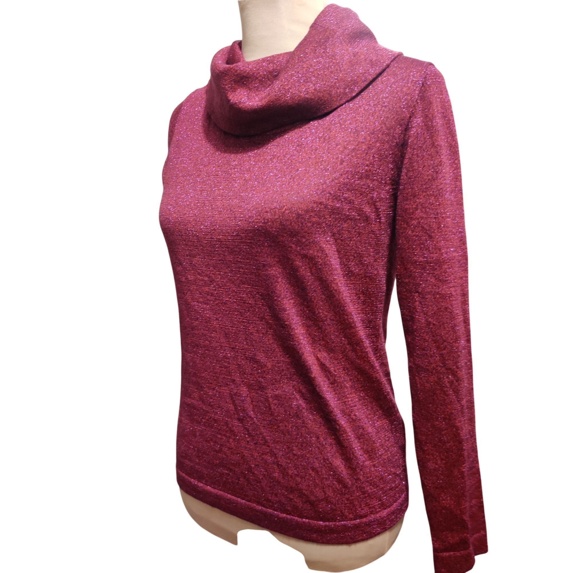 Coldwater Creek Coldwater Creek PS Red Purple Shimmer Cowl Neck Sweater Peti Size S / US 4 / IT 40 - 5 Thumbnail