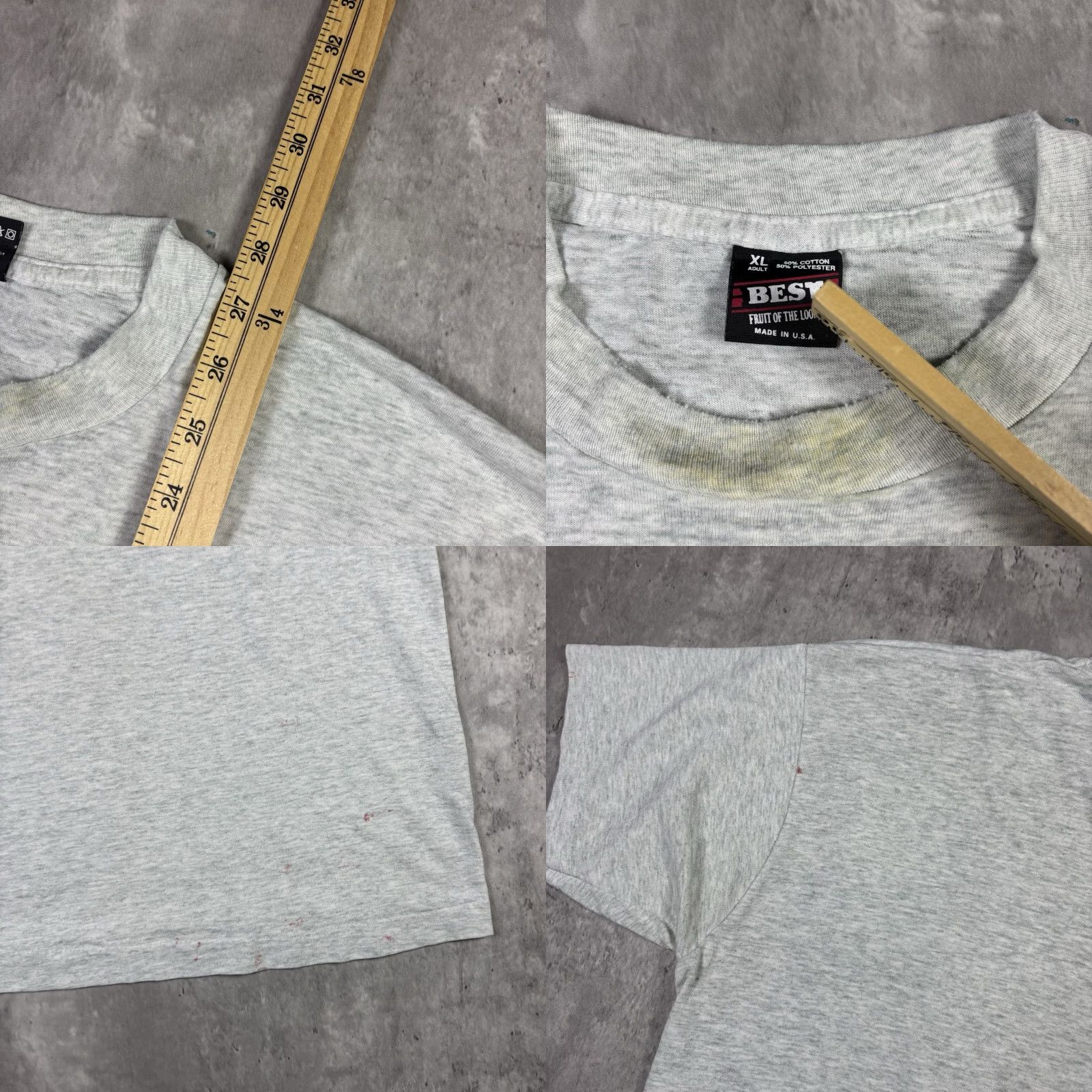 Fruit Of The Loom VINTAGE New Orleans Jazz Club Art T Shirt Gray XL 90s Cotton Fruit of the Loom Mens Crew Neck Short Sleeve Graphic Print Distressed Size US XL / EU 56 / 4 - 8 Thumbnail