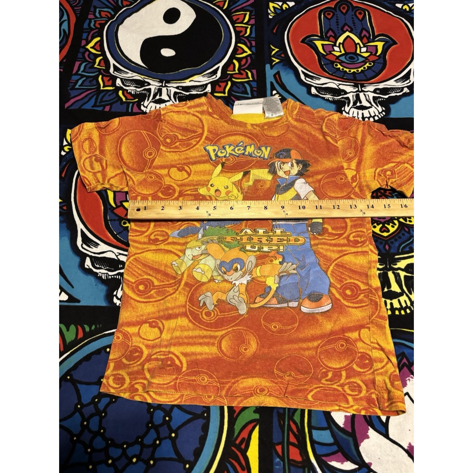 Vintage vintage pokemon orange anime t-shirt aop pokeballs Sz youth Size US S / EU 44-46 / 1 - 6 Thumbnail