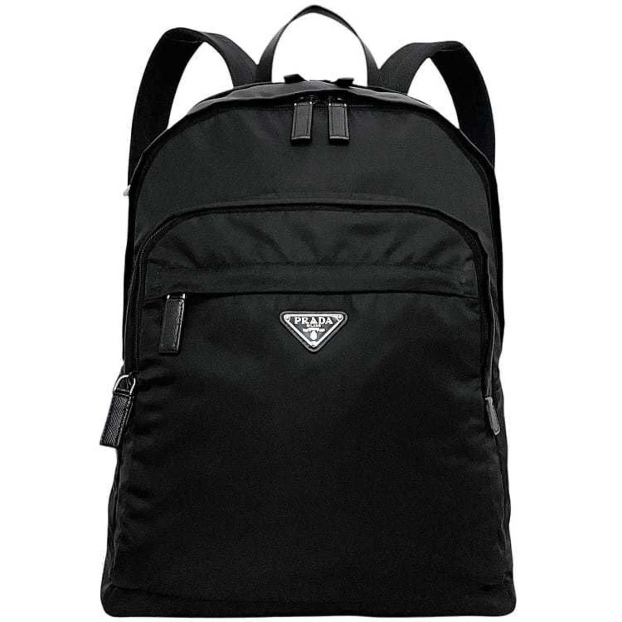 PRADA Prada Triangle Backpack Rucksack Daypack Nylon NERO Black Purchased at Black Re-nylon And Leather Backpack | PRADA main image 4