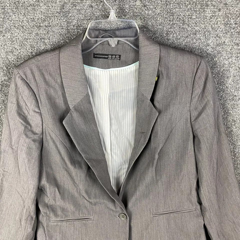 Other Atmosphere Blazer Women's UK 16 Gray Polyester Blend Adults Size XXL / US 16-18 / IT 52-54 - 2 Thumbnail