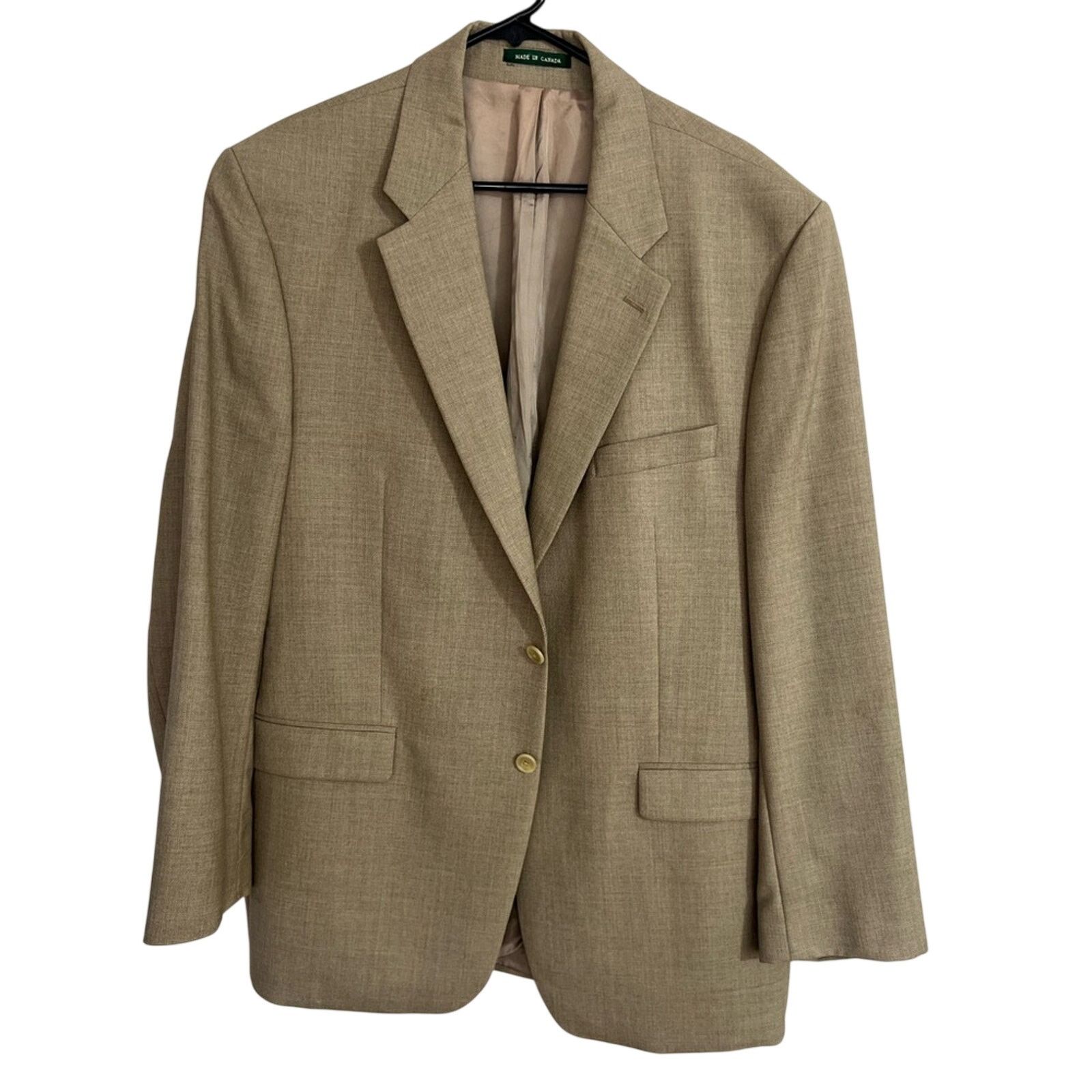 Lauren Ralph Lauren VTG Lauren Ralph Lauren Mens 46L Tan Wool Blazer Union Made Size 46L - 1 Thumbnail