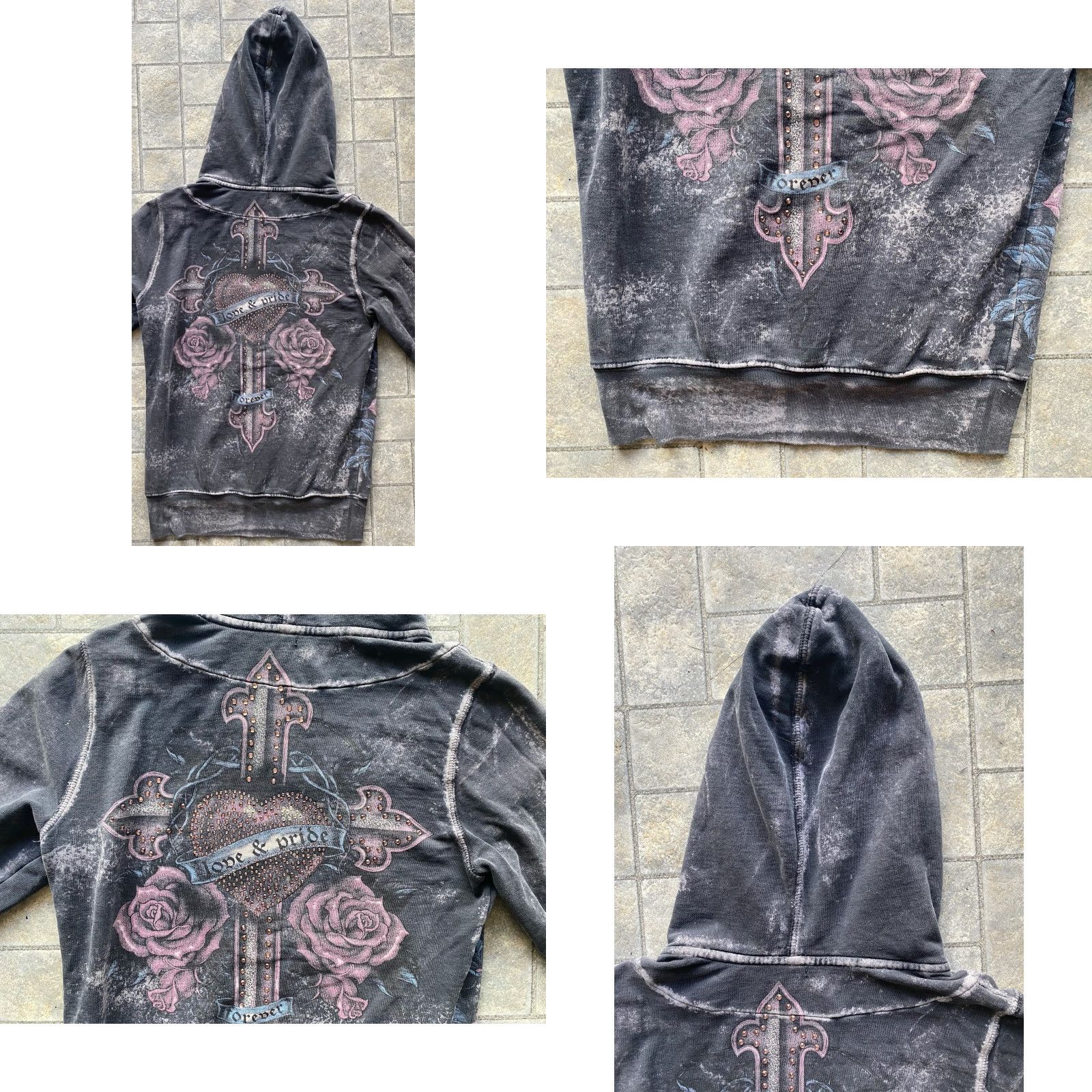 Logo 7 Sinful Women’s Hoodie Pullover Size S Logo Roses Y2K Love Pride Heart Cross Multicolor Womens Size S / US 4 / IT 40 - 10 Thumbnail