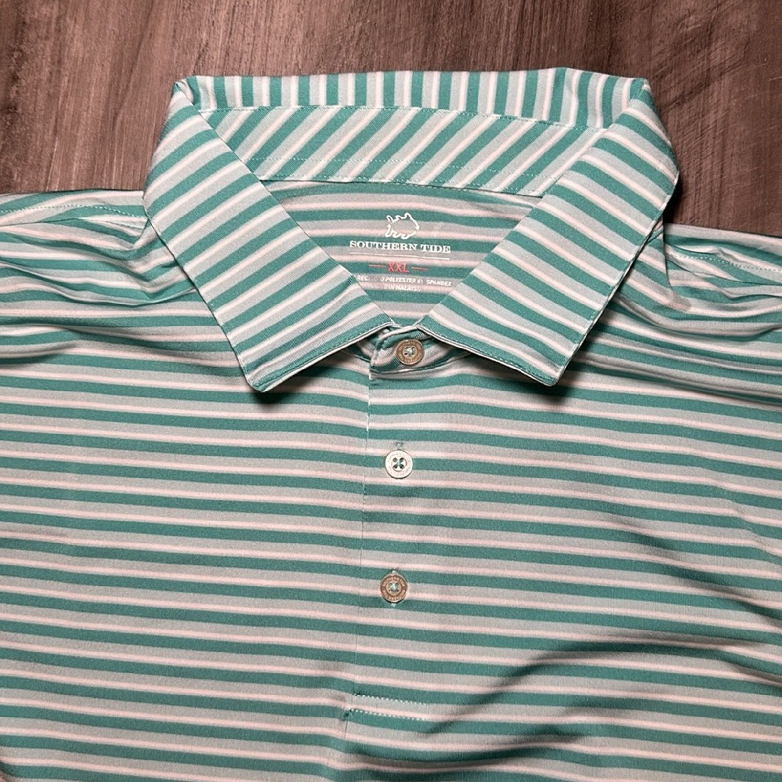 Southern Tide Southern Tide Gulf Stripe Performance Polo - 2XL Size US XXL / EU 58 / 5 - 6 Thumbnail