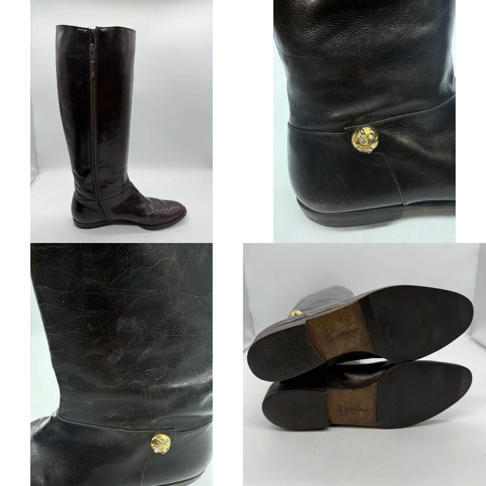 Salvatore Ferragamo Salvatore Ferragamo Womens Brown Riding Boots Size 6.5 AA Narrow Knee High Zipper Leather Upper Ca lf Narrow Boots Fall Womens Shoes Size US 7 / IT 37 - 8 Thumbnail