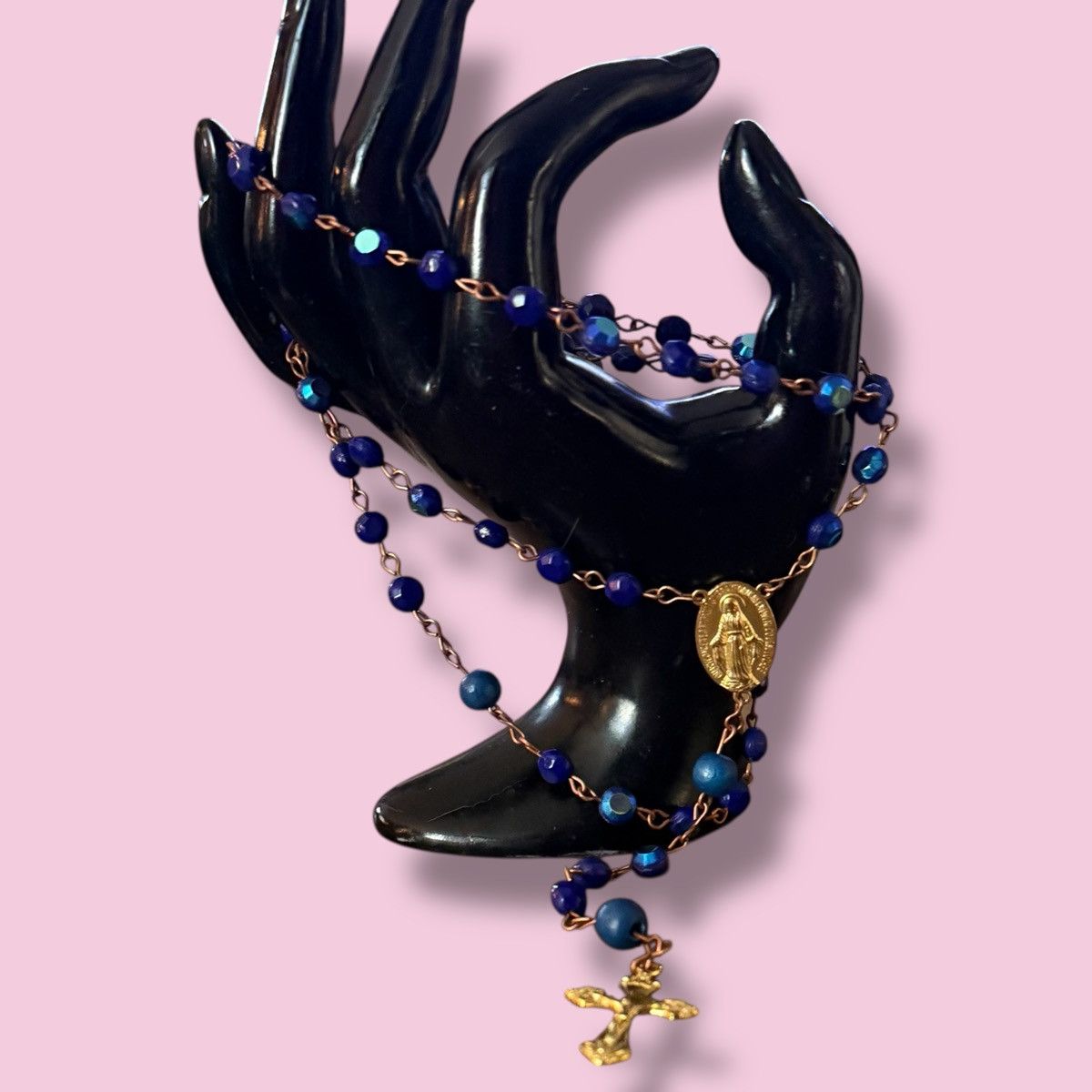 Vintage Vintage iridescent blue crystal rosary Size ONE SIZE - 1 Thumbnail