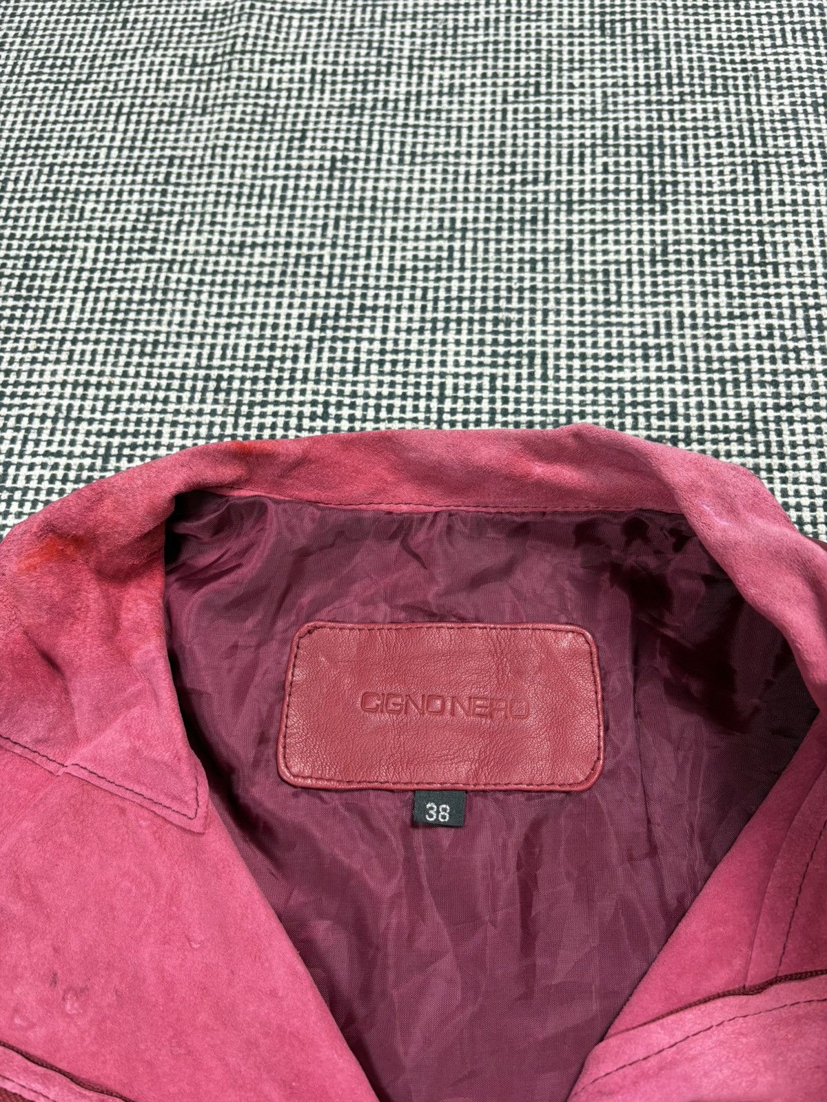 Genuine Leather avant garde asymmetric leather zip jacket pink burgundy Size XS / US 0-2 / IT 36-38 - 4 Thumbnail
