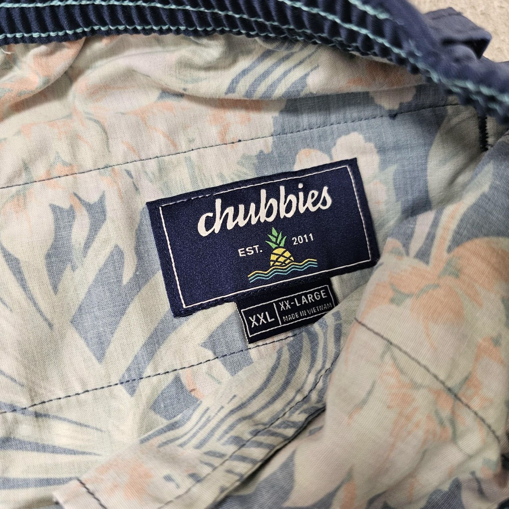 Chubbies Chubbies Pants Mens 2XL Blue Stretch Chino Elastic Drawstring Waist Casual Size US 39 - 3 Thumbnail