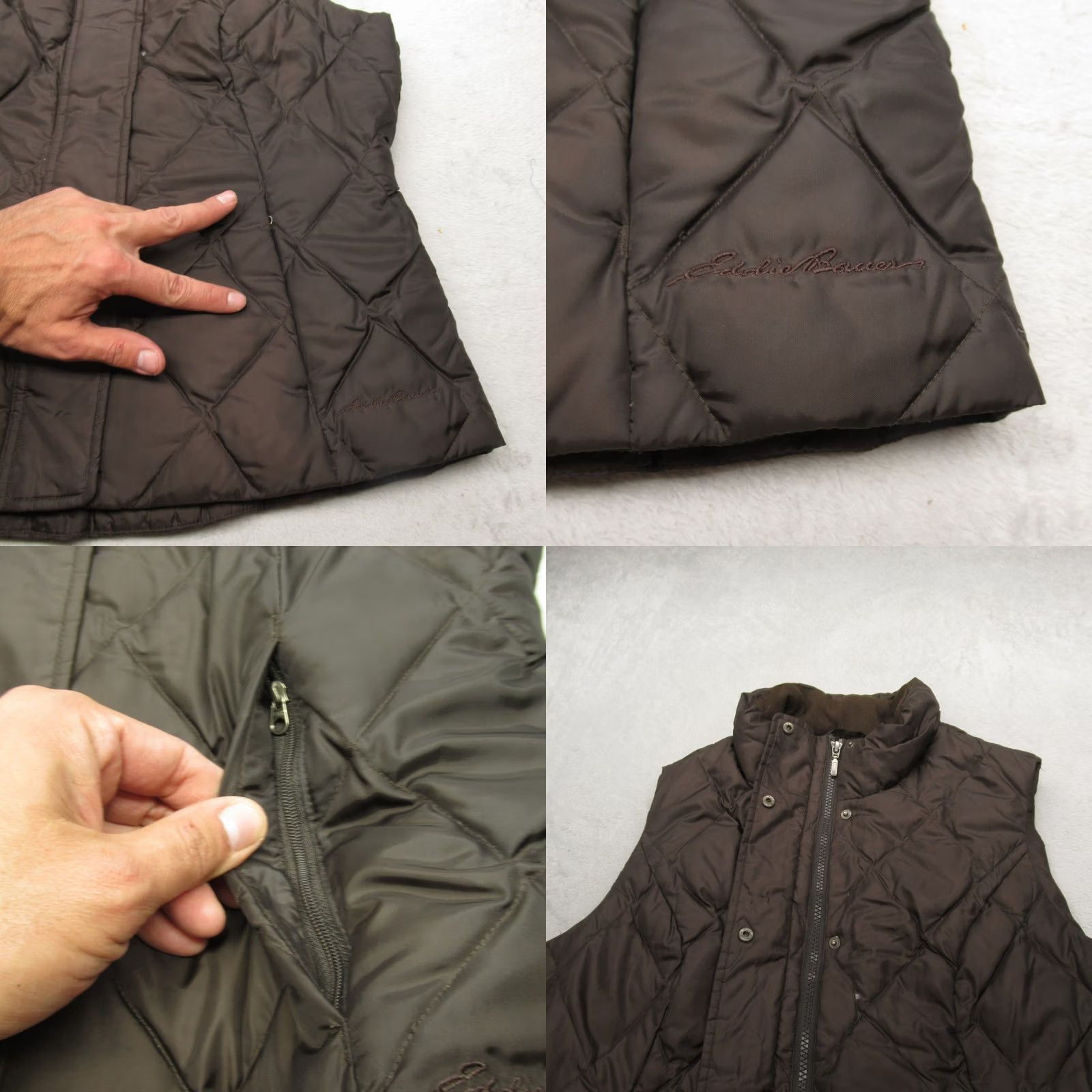 Eddie Bauer VINTAGE Eddie Bauer Down Vest Womens Large Brown Insulated Puffer Zip Quilted Size L / US 10 / IT 46 - 8 Thumbnail