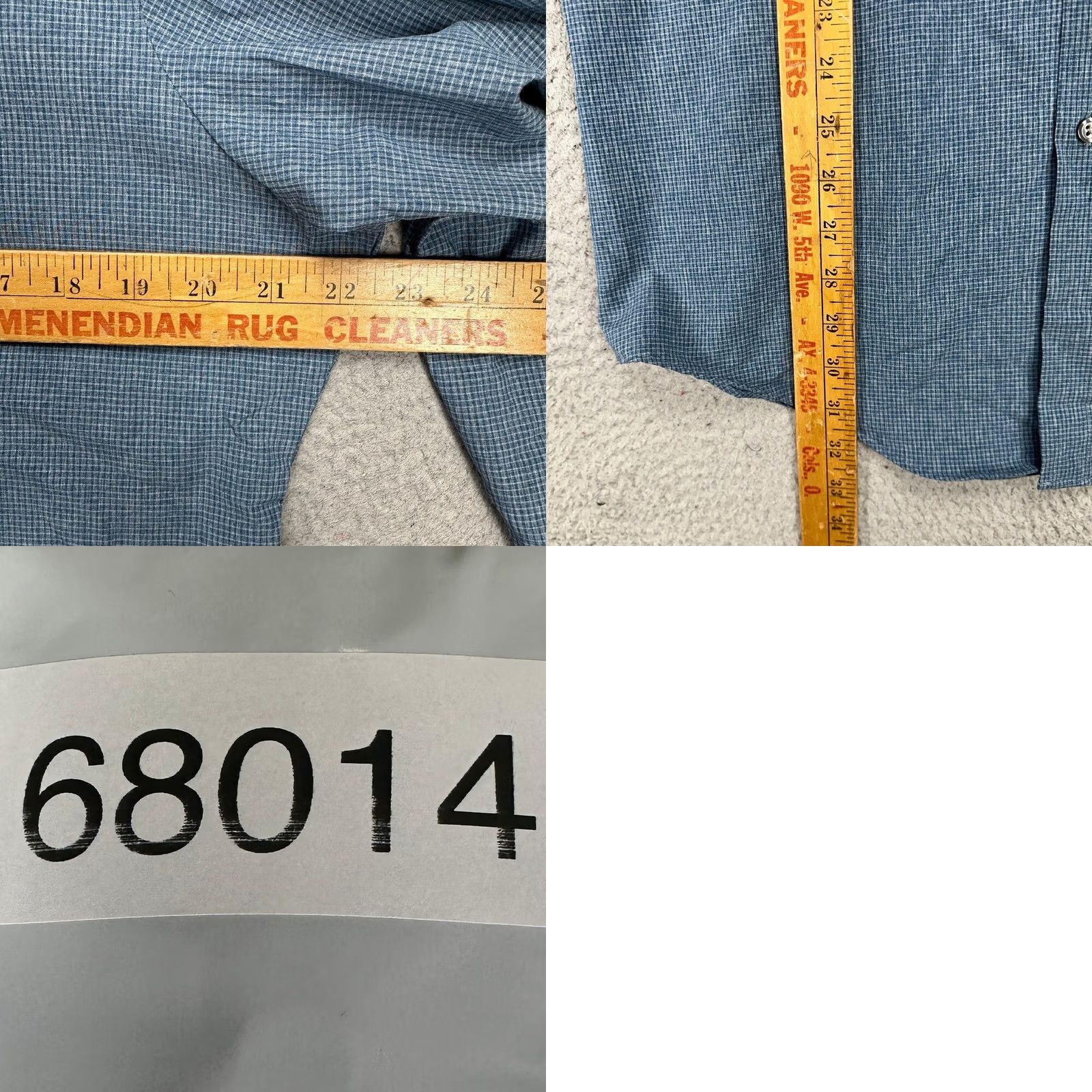 Vintage Kirkland Signature Dress Shirt Men Medium 15-15.5 34-35 Blue Check Button Up NEW Size 40R - 8 Thumbnail