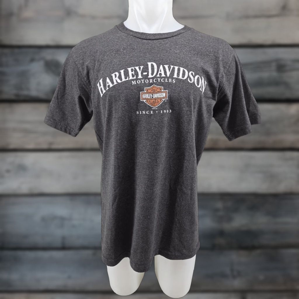Harley Davidson Harley-Davidson T-Shirt Men's L Gray Crew Neck Short Sleeve Regular Fit Ontario Canada Size US L / EU 52-54 / 3 - 1 Thumbnail