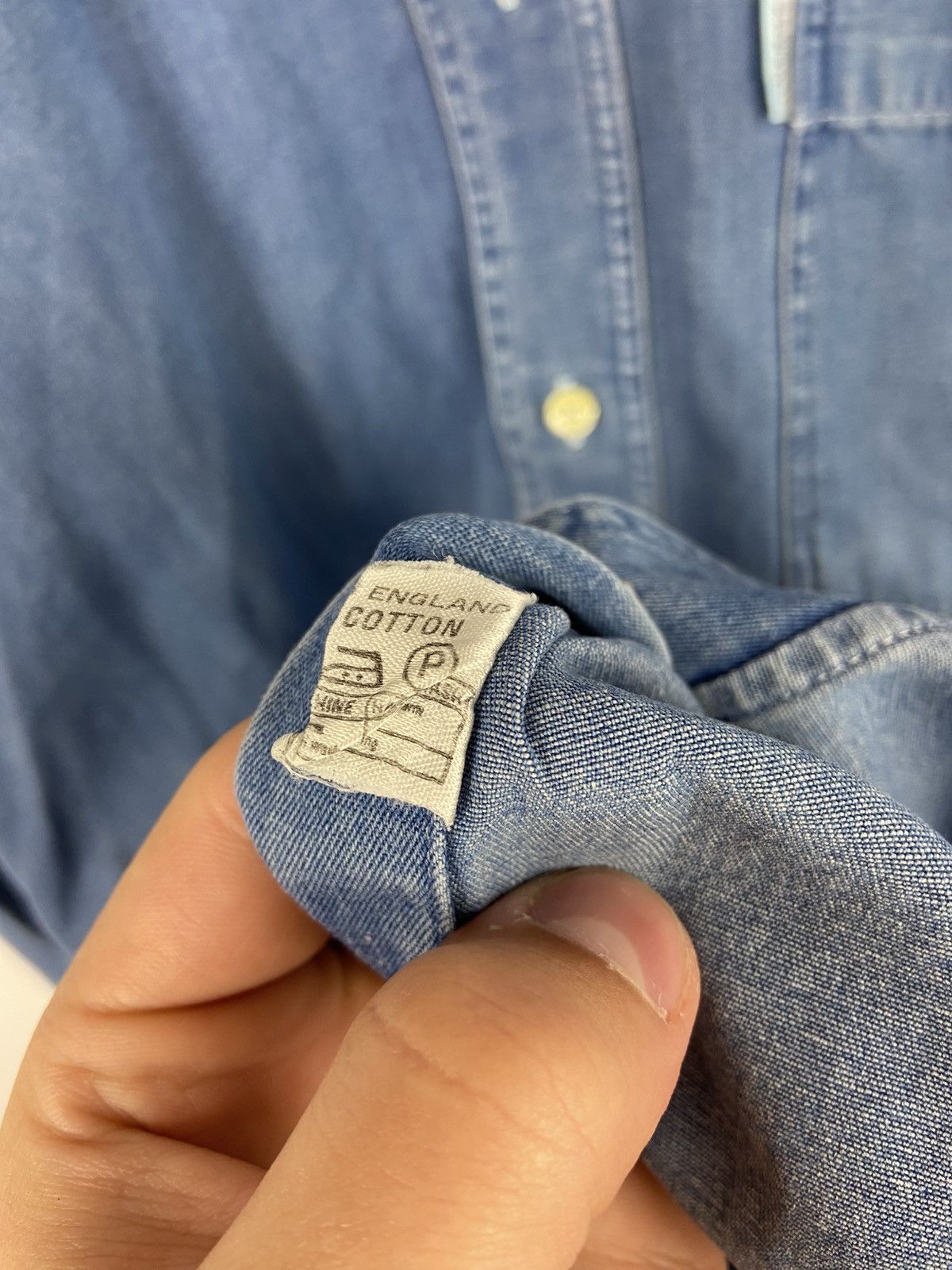 Burberry Vintage Thomas Burberry Denim Blue Men's Button-Up Shirt Size US S / EU 44-46 / 1 - 10 Thumbnail