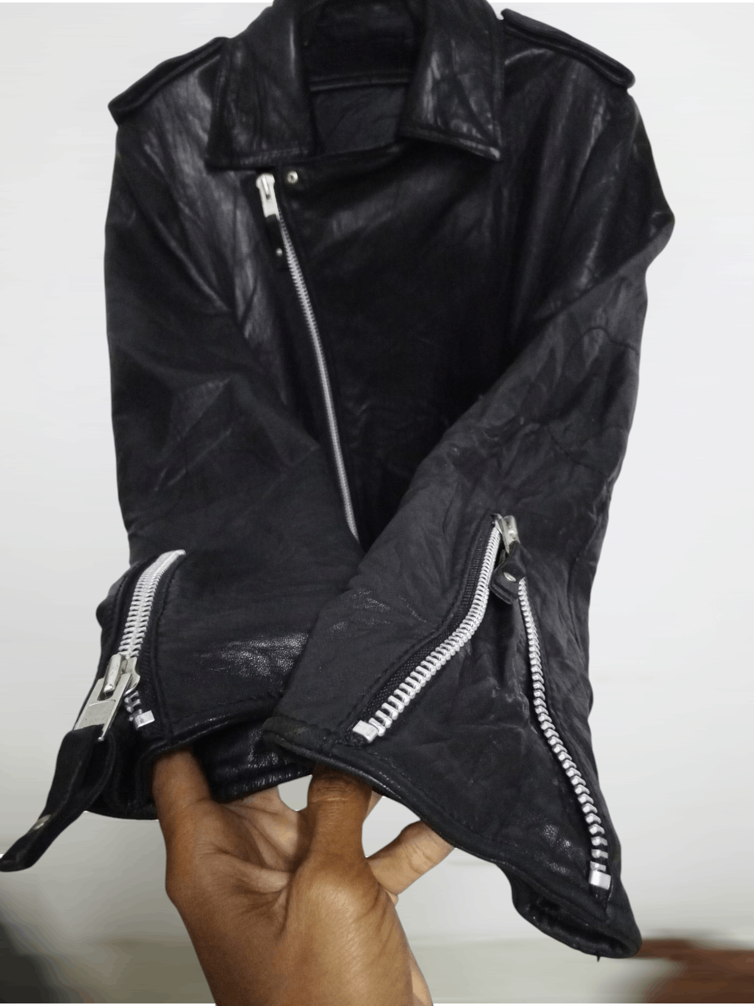 Genuine Leather FULL BLACK JACKET RIDE Size US L / EU 52-54 / 3 - 9 Thumbnail