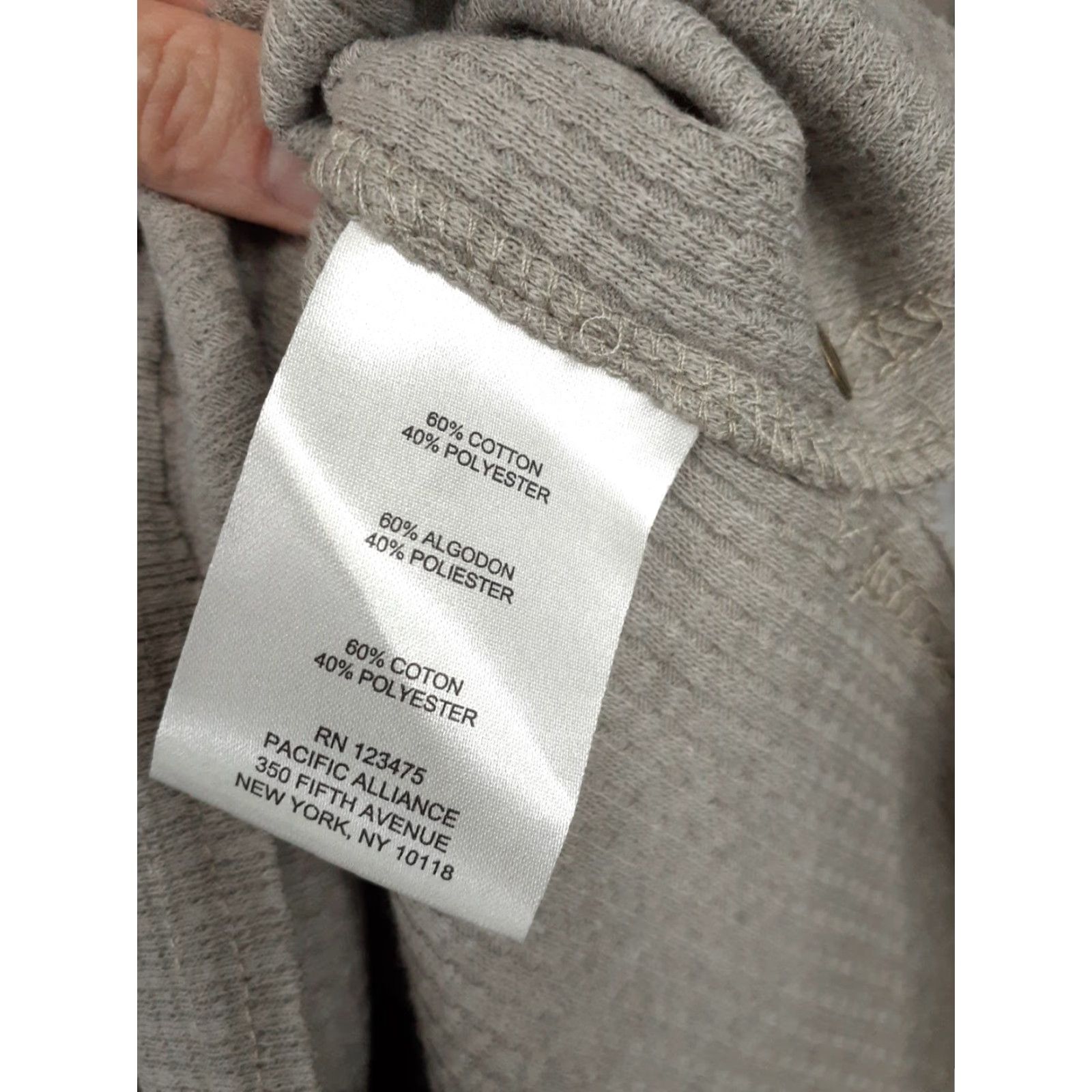 Frye Frye Co Full Zip Waffle Knit Hoodie Thumb Holes Fits Medium Gray Lightweight Size M / US 6-8 / IT 42-44 - 8 Thumbnail