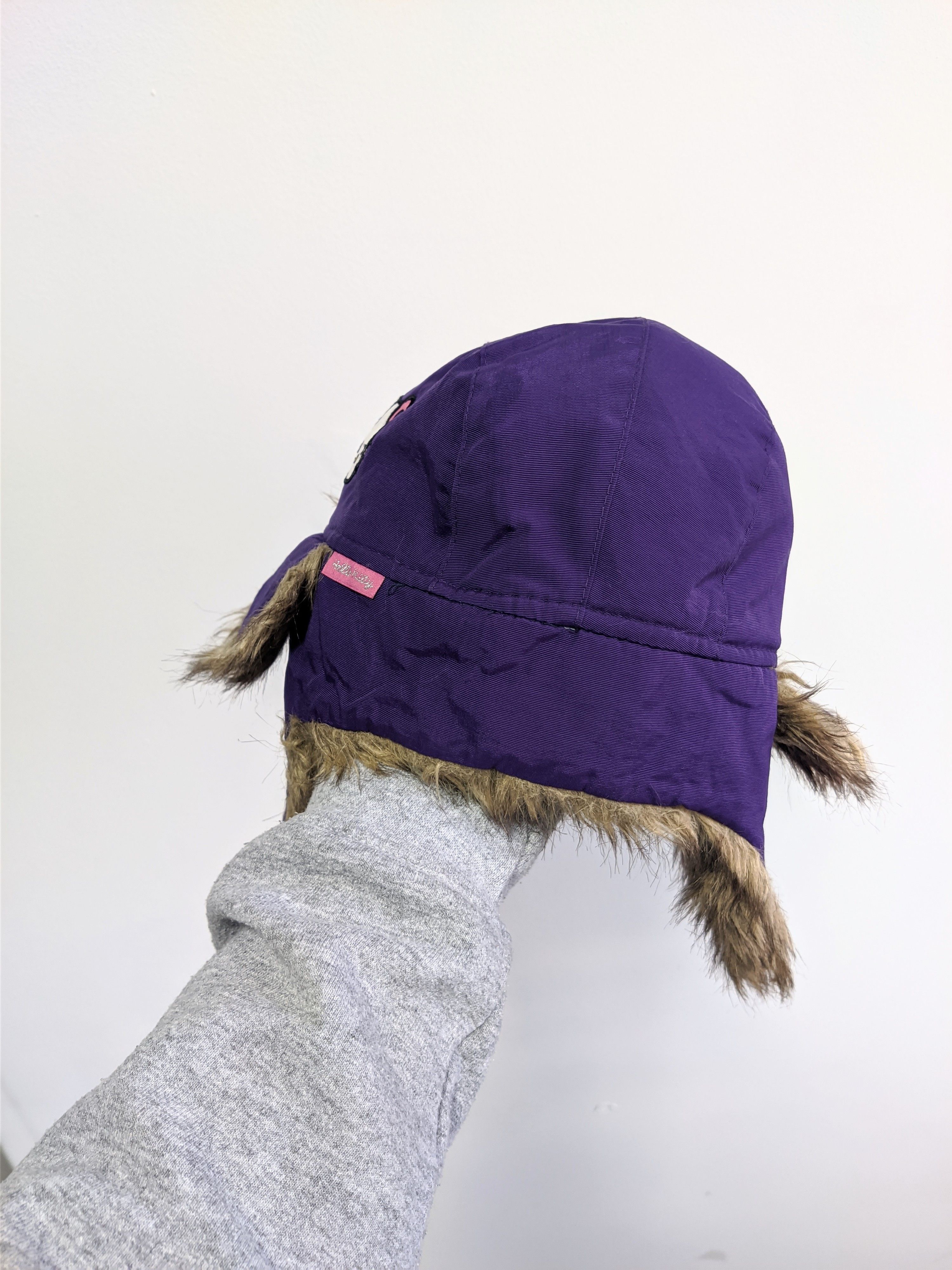 Vintage Hello Kitty y2k fur hat mohair fuzzy big logo Size ONE SIZE - 5 Thumbnail
