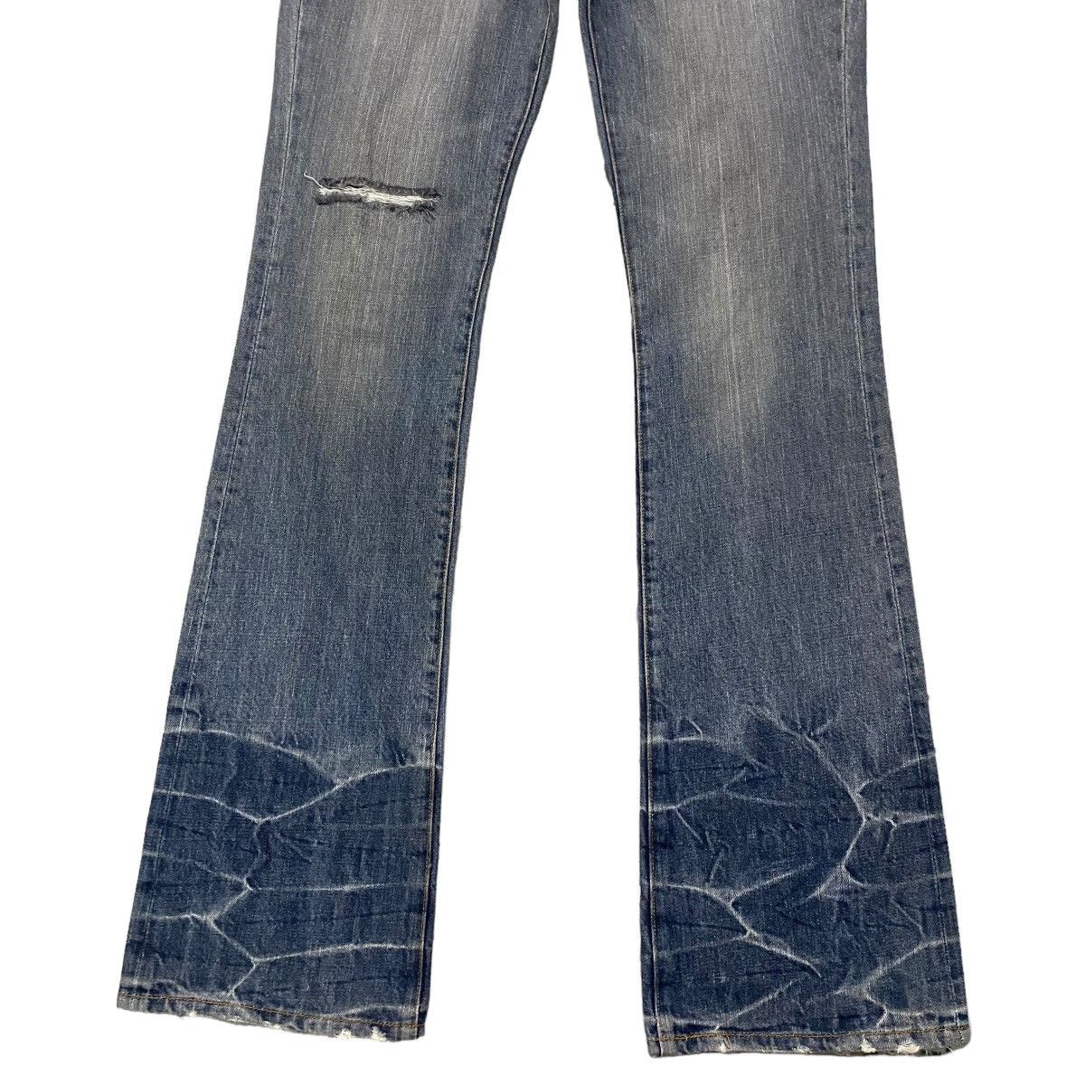 Japanese Brand SCHLUSSEL Low Rise Leather Lace Denim Flare Jeans Size US 30 / EU 46 - 7 Thumbnail