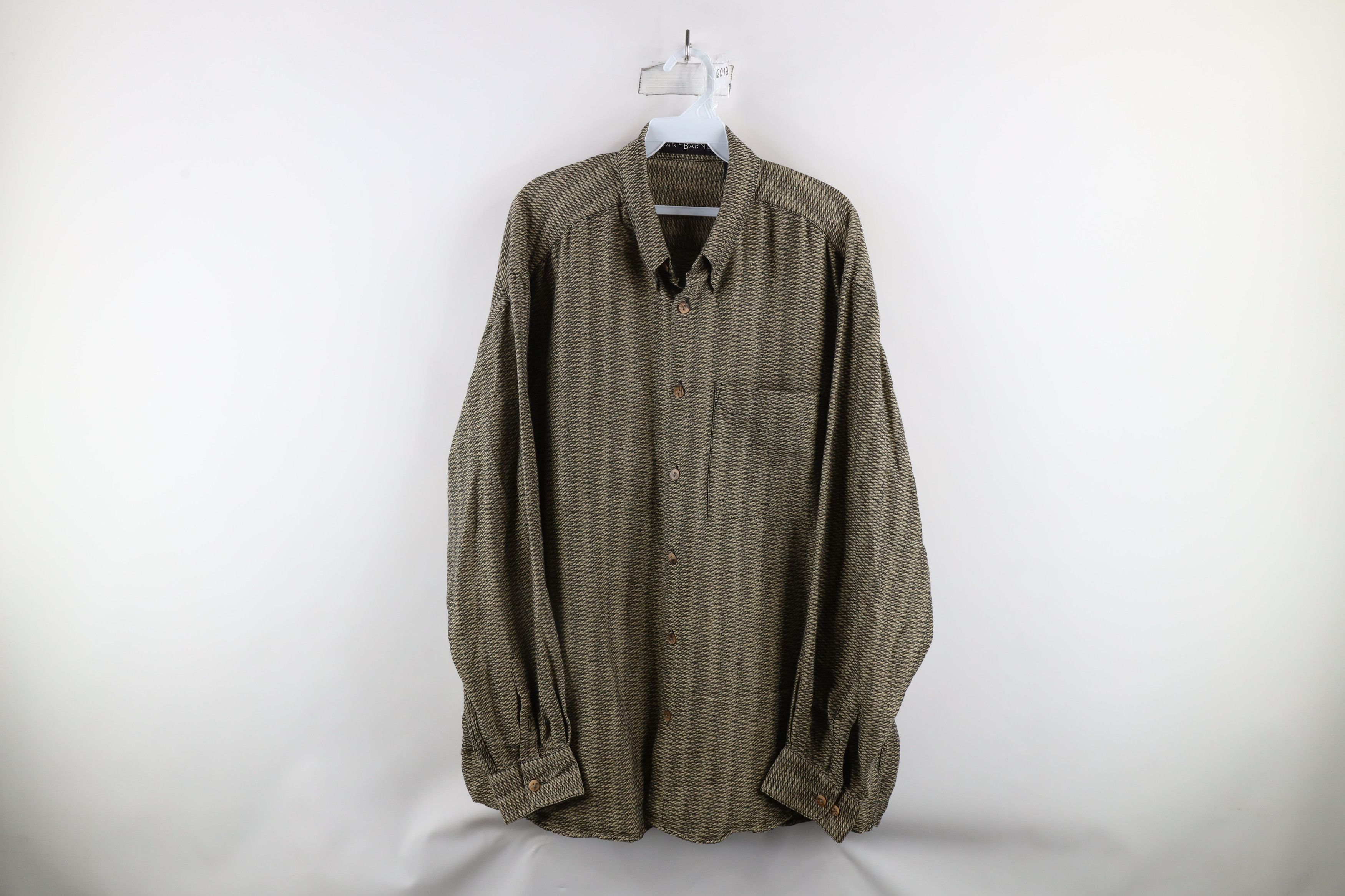 Vintage Vintage 90s Streetwear Fit Knit Collared Button Down Shirt Size US XL / EU 56 / 4 - 1 Thumbnail
