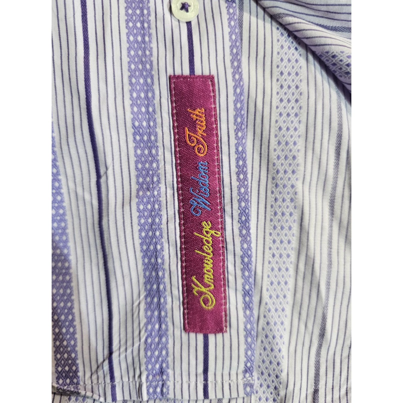 Robert Graham Robert Graham Button-Up Shirt Geometric Filp Cuff Floral Paisley Lavender Sz Med Size US M / EU 48-50 / 2 - 6 Thumbnail