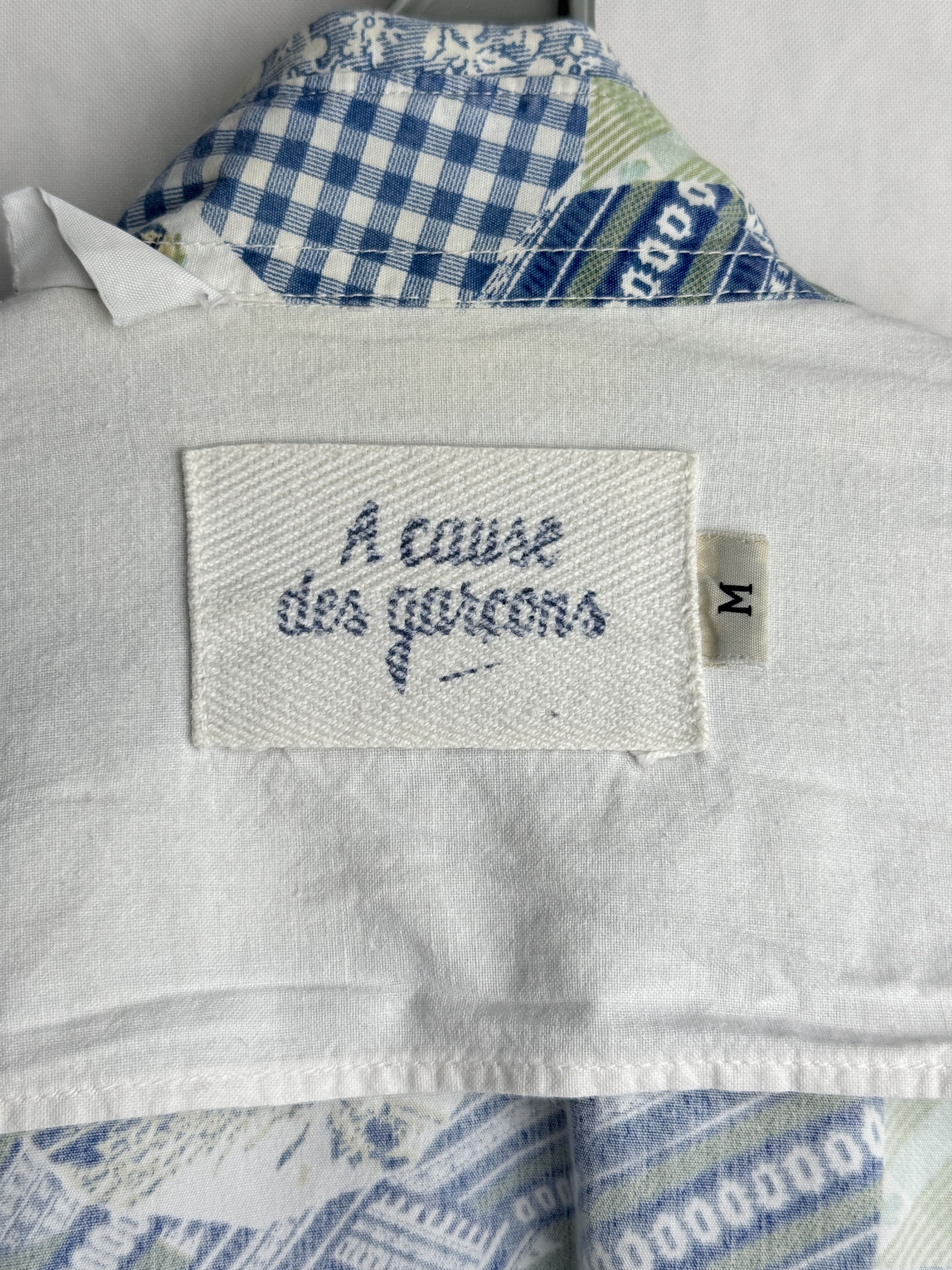 Other × Vintage A CAUSE des GARÇONS men’s patchwork print button up shirt Size US L / EU 52-54 / 3 - 6 Thumbnail