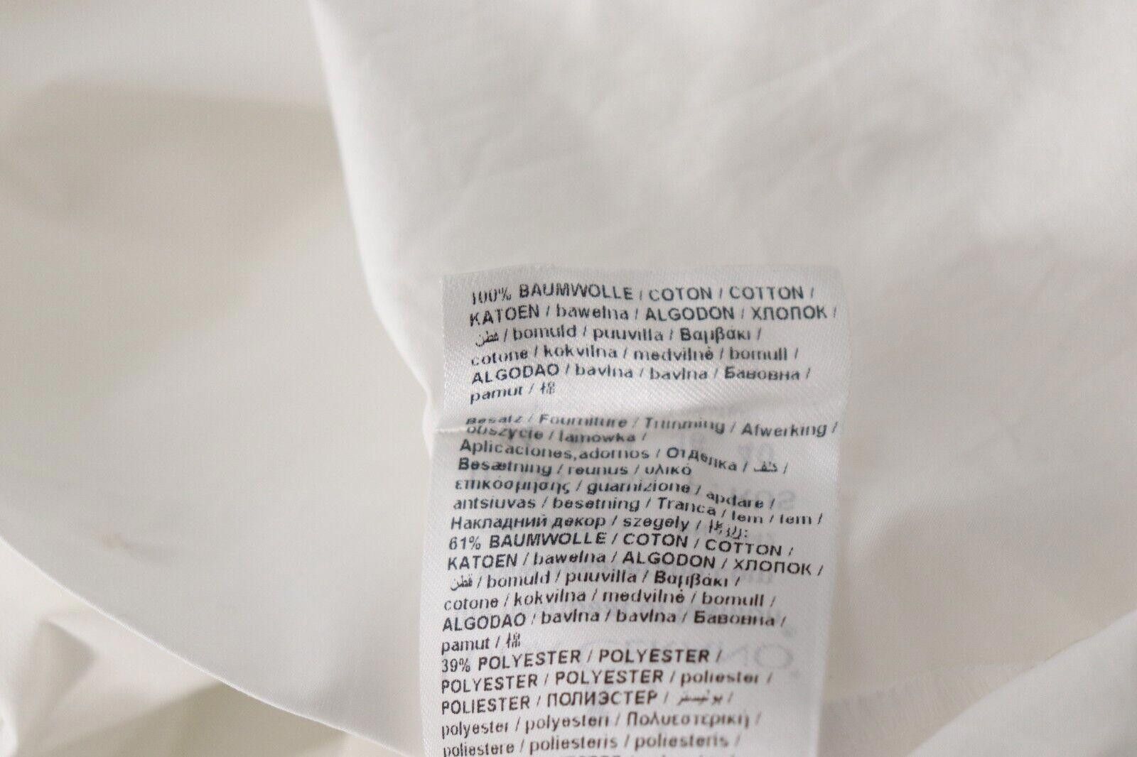 Designer Luisa Cerano US4 White Poplin Shirt Dress Button Up Mini Size S / US 4 / IT 40 - 4 Thumbnail