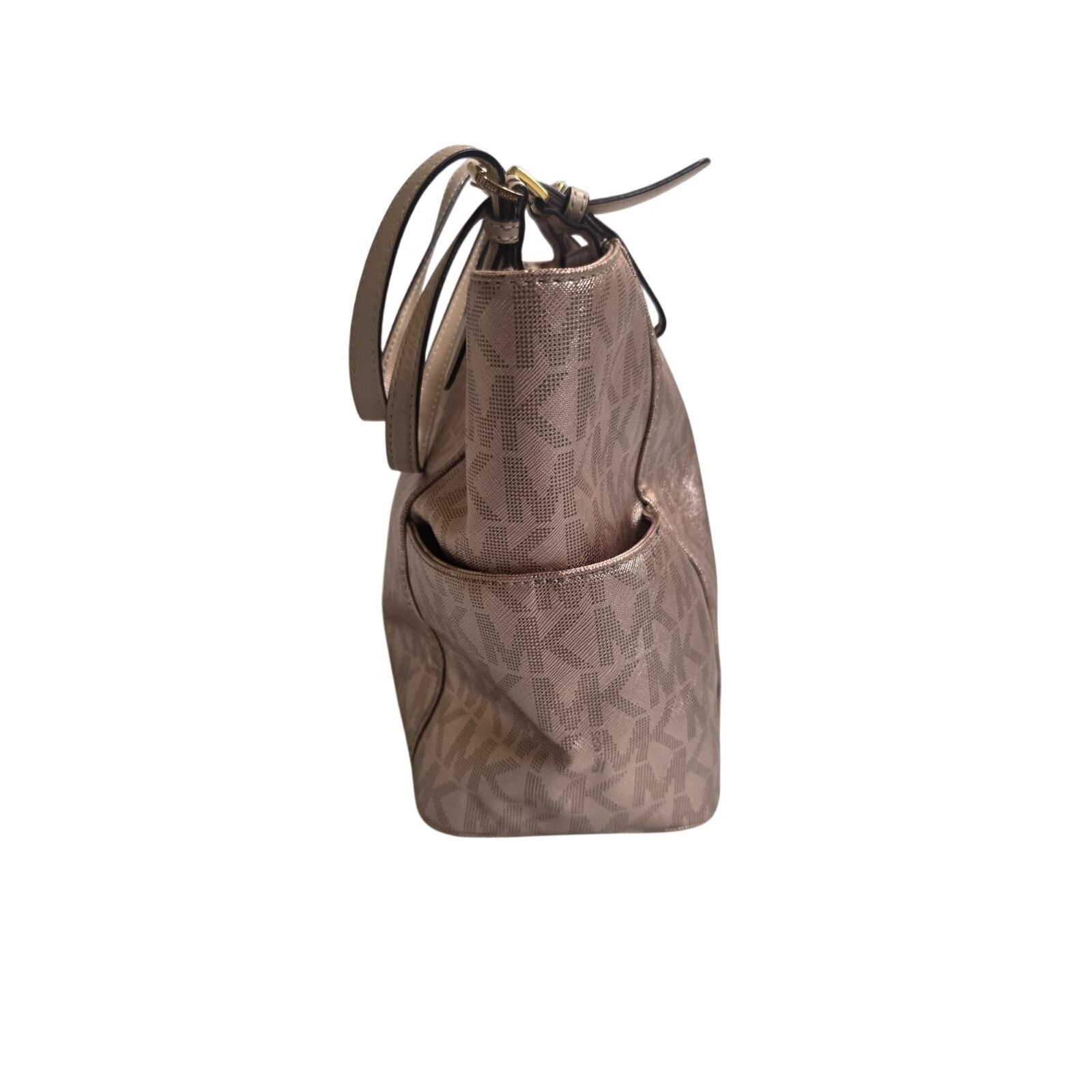 Michael Kors Michael Kors Signature Logo Tote Bag Brown/Gold MK Size ONE SIZE - 6 Thumbnail