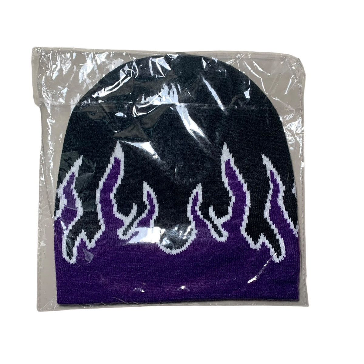 Other Purple Flame Knitted Streetwear Beanie Size ONE SIZE - 2 Thumbnail