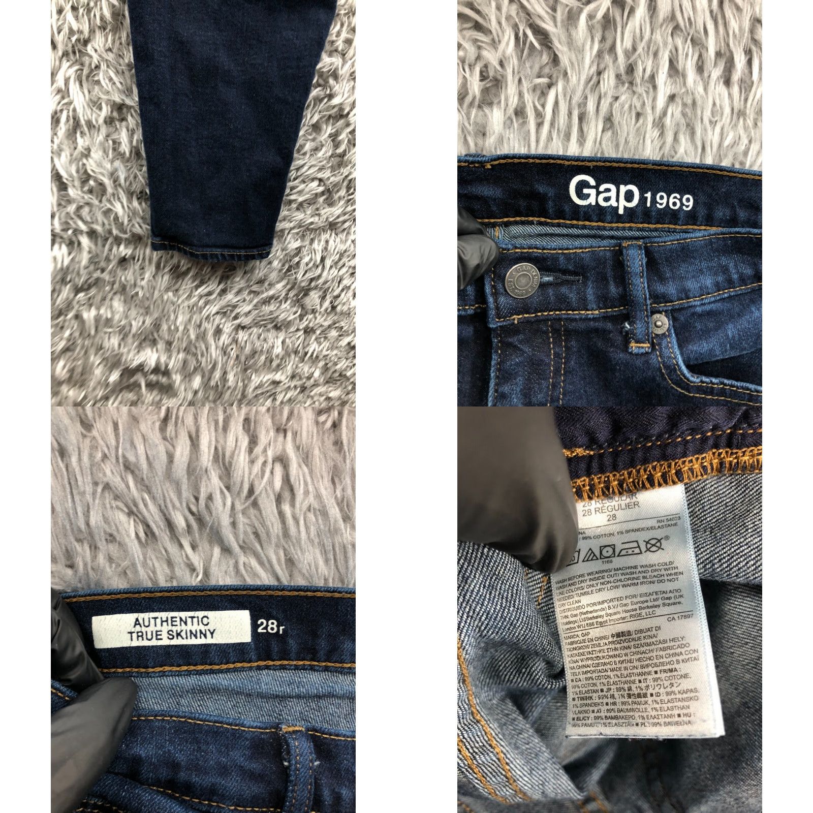Gap Gap 1969 Jeans Skinny Denim Dark Wash Blue Size 28 Womens Regular Rise 5-Pocket Button Zipper Cotton Vintage: No (note: do not include N/A) Size 28" / US 6 / IT 42 - 8 Thumbnail