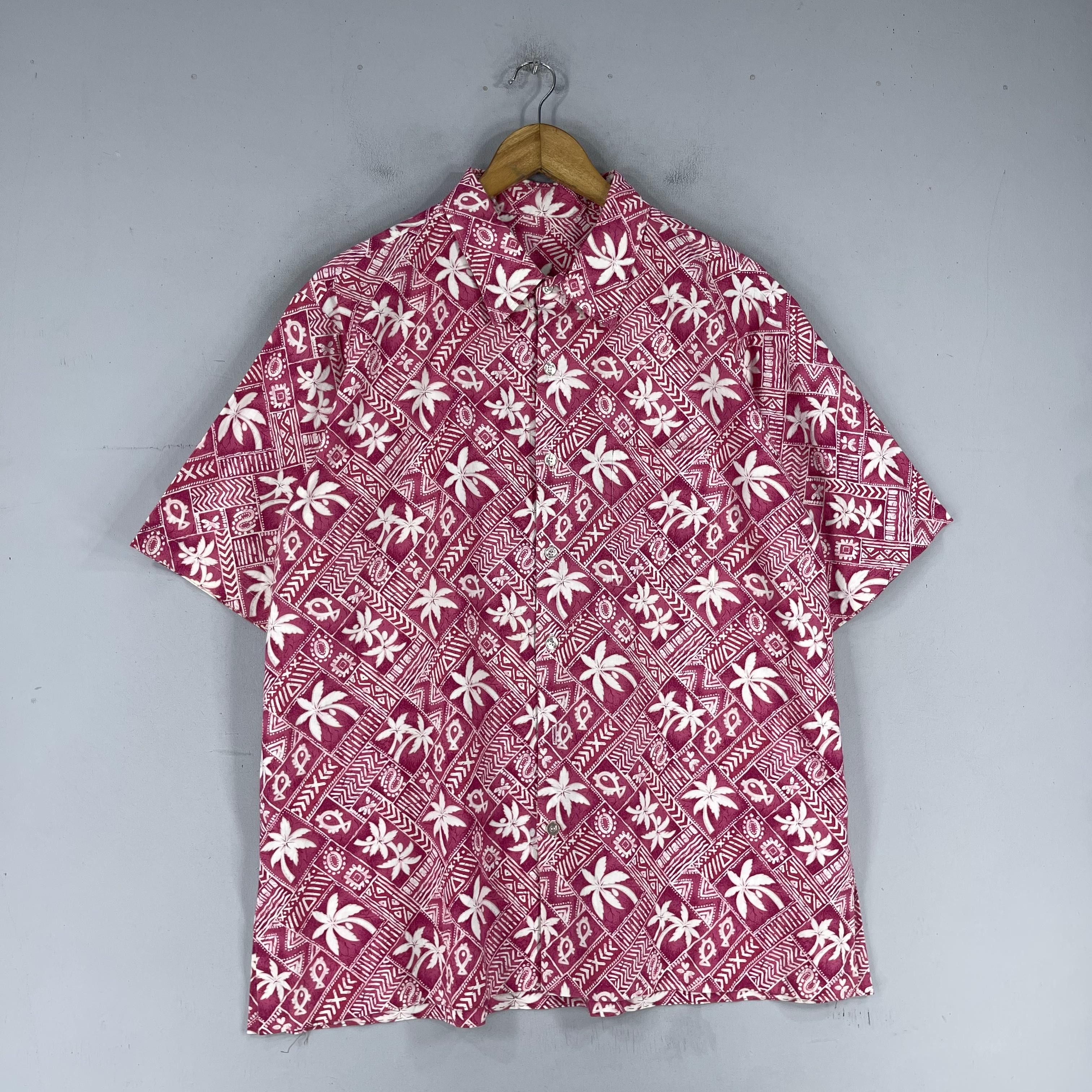 Vintage Vintage Hawaiian Abstract Coconut Tree Tribal Tattoo Shirt Size US XL / EU 56 / 4 - 4 Thumbnail