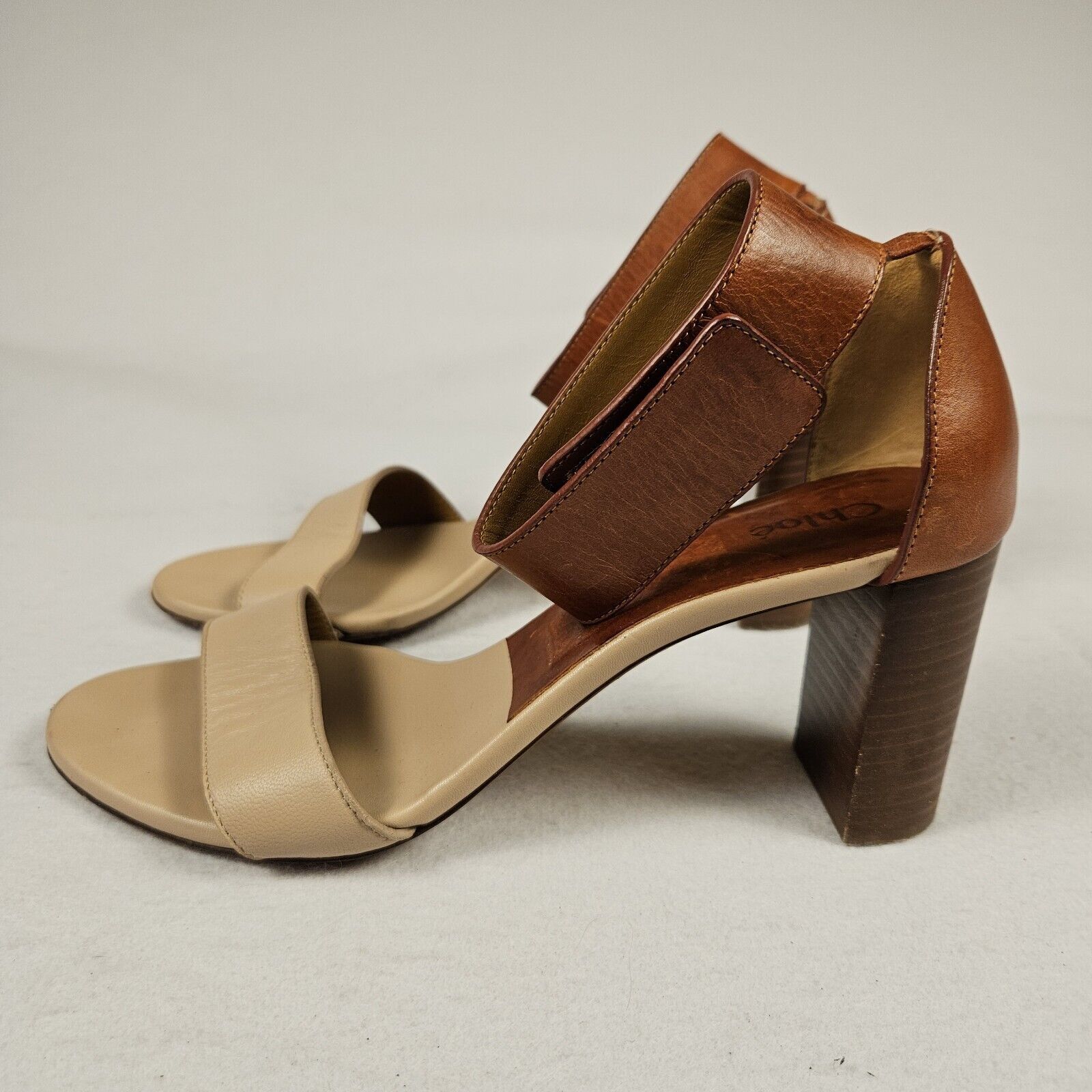 Chloe Chloe Gala Sandals Block Heels Open Toe Ankle Strap Leather Size US 6.5 / IT 36.5 - 1 Thumbnail